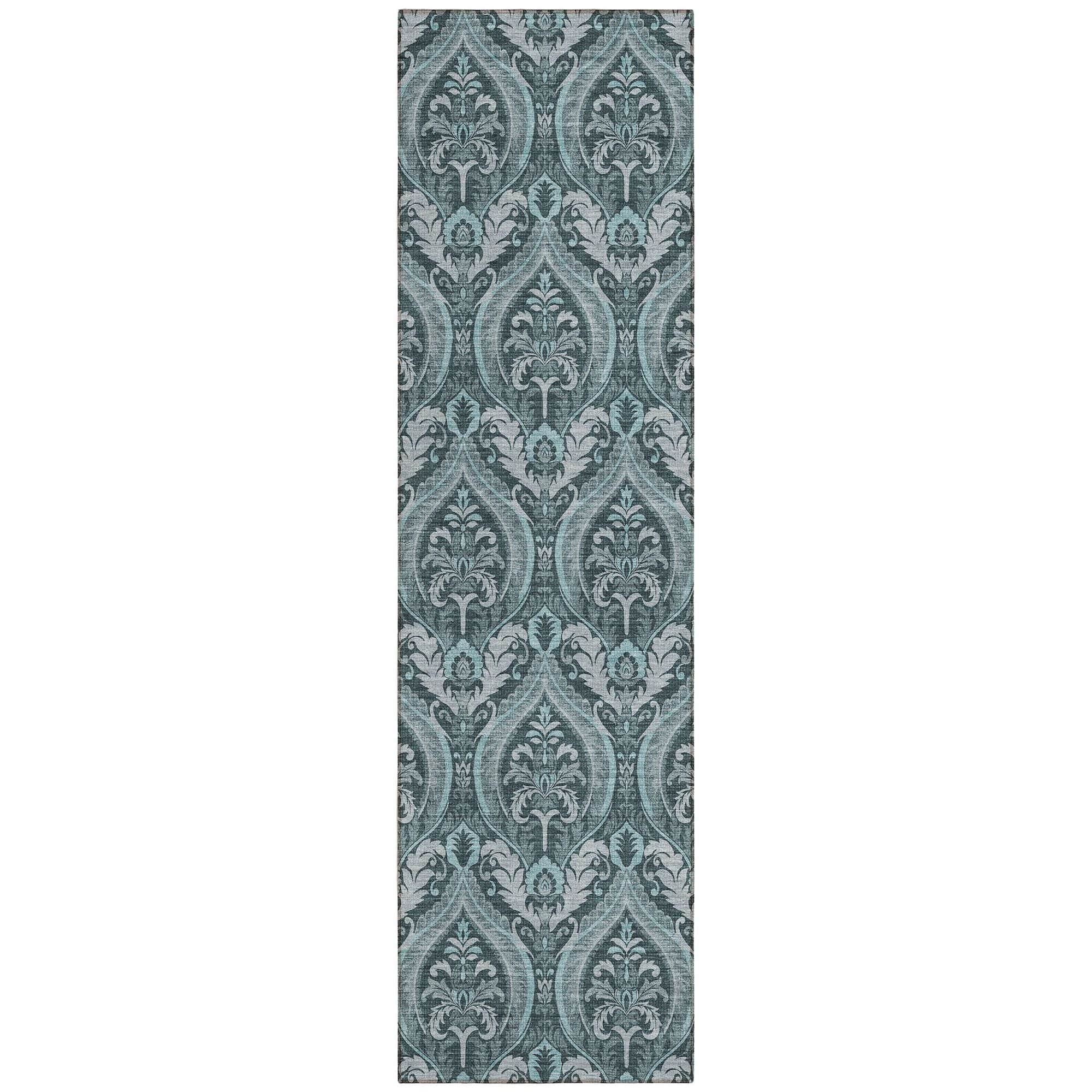 Machine Washable Teal Rug - Indoor / Outdoor - Kids / Pet Friendly Panel Print Rug