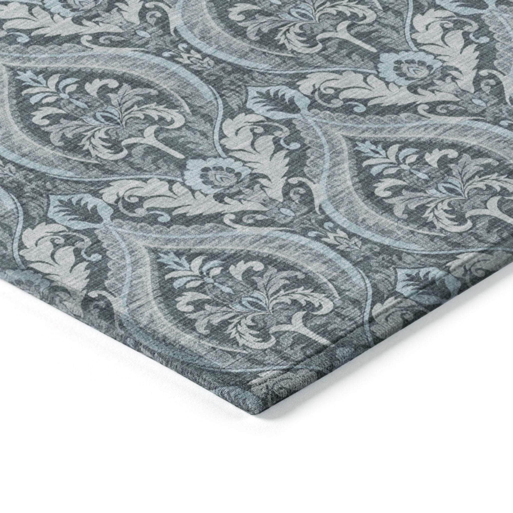 Machine Made ACN572 Teal Rugs