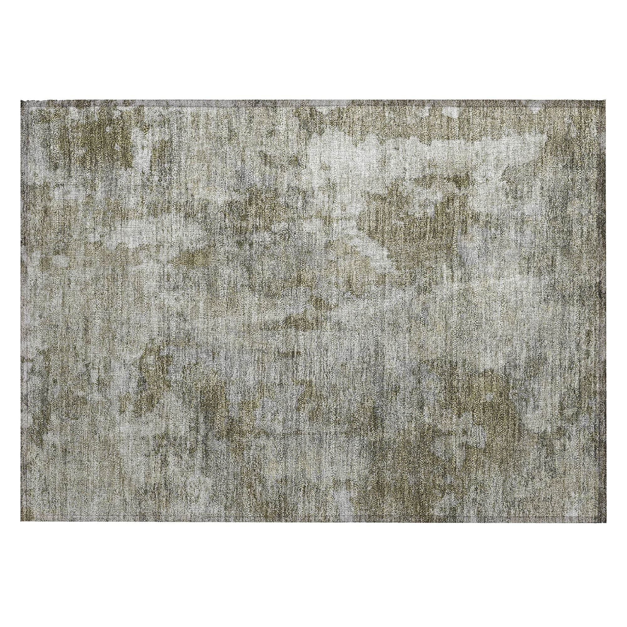 Machine Washable Beige Brown Rug - Indoor / Outdoor - Kids / Pet Friendly Modern Print Rug