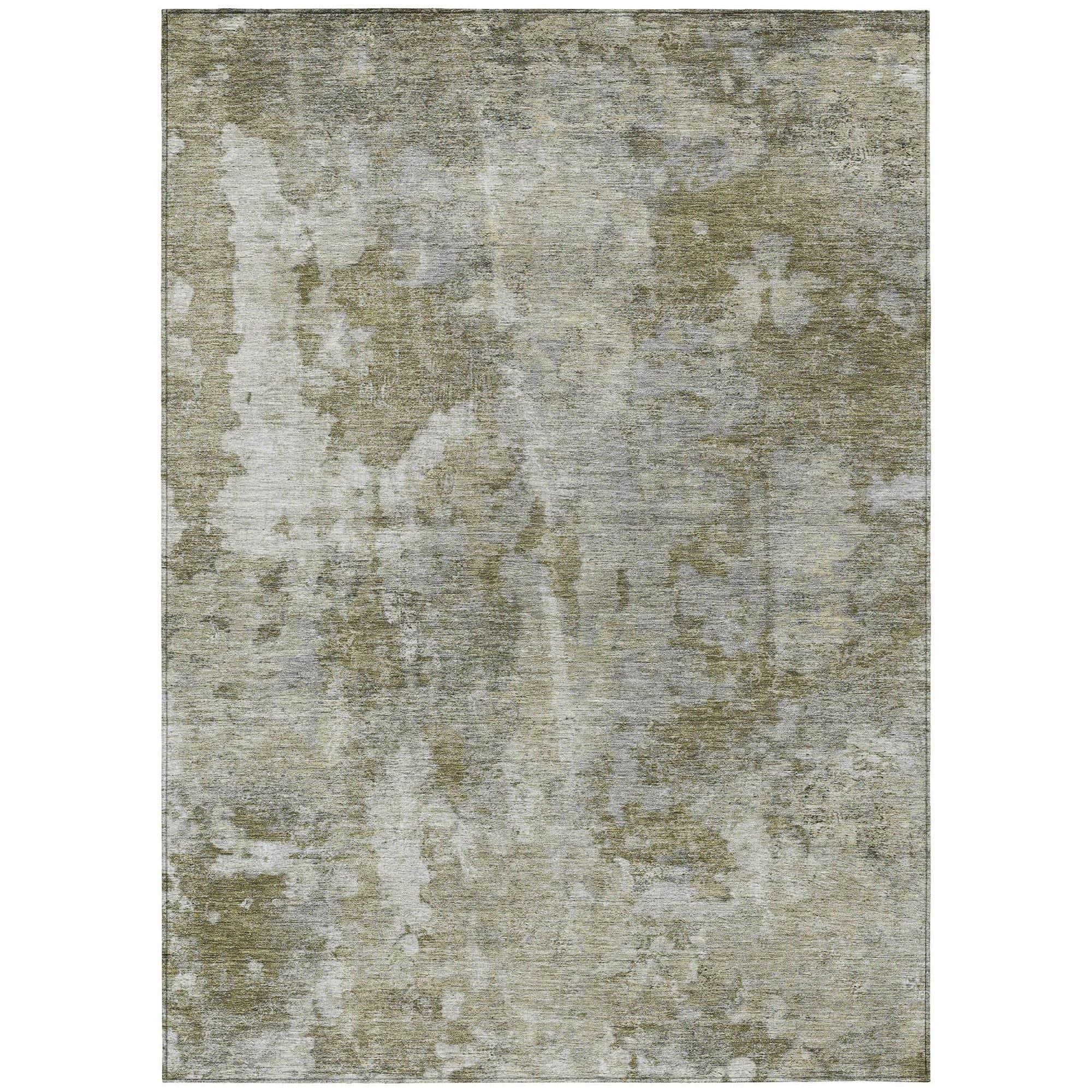 Machine Washable Beige Brown Rug - Indoor / Outdoor - Kids / Pet Friendly Modern Print Rug