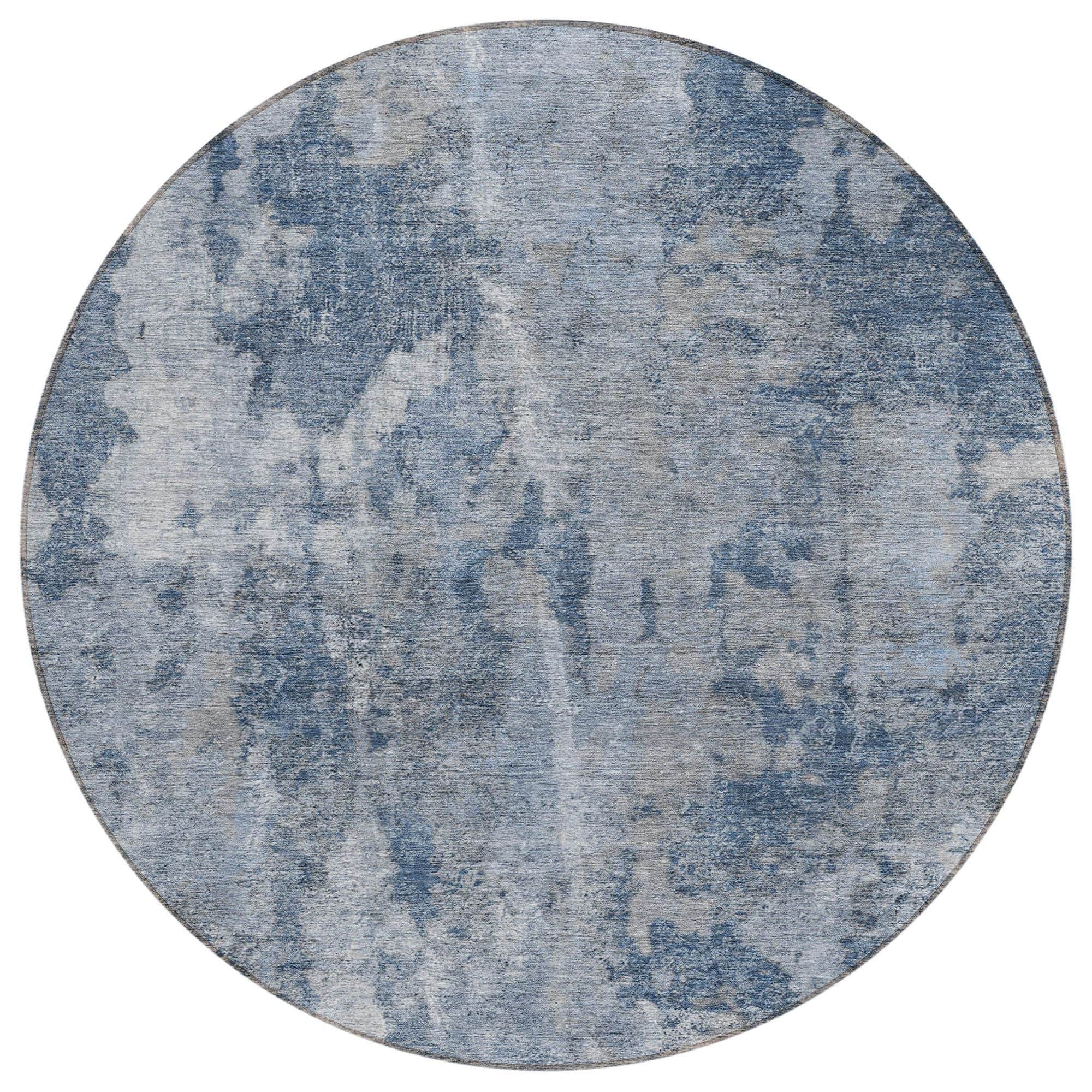 Machine Washable Blue Rug - Indoor / Outdoor - Kids / Pet Friendly Modern Print Rug