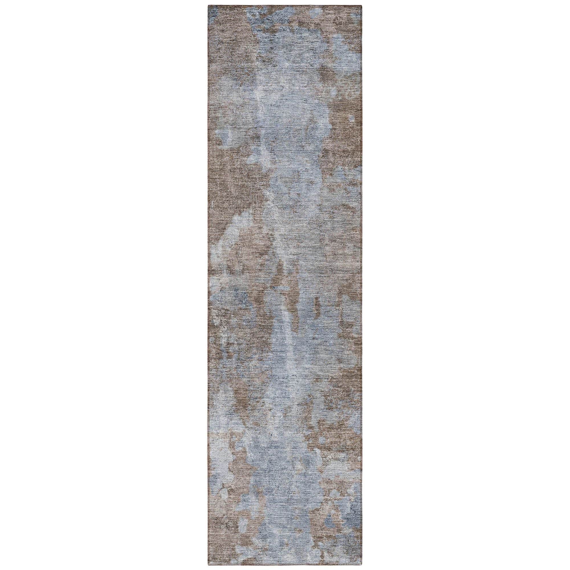 Machine Washable Brown Rug - Indoor / Outdoor - Kids / Pet Friendly Modern Print Rug