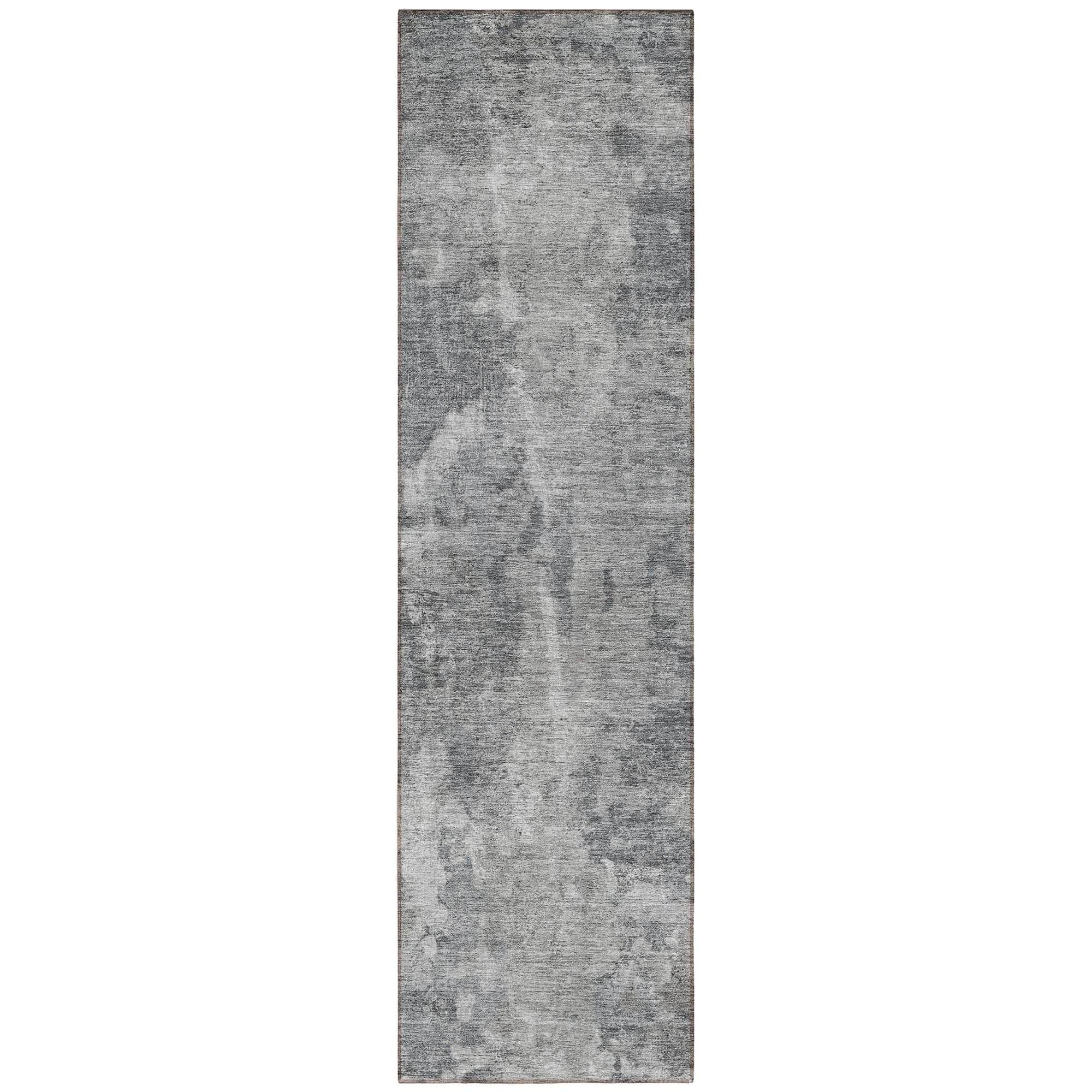 Machine Washable Gray Rug - Indoor / Outdoor - Kids / Pet Friendly Modern Print Rug