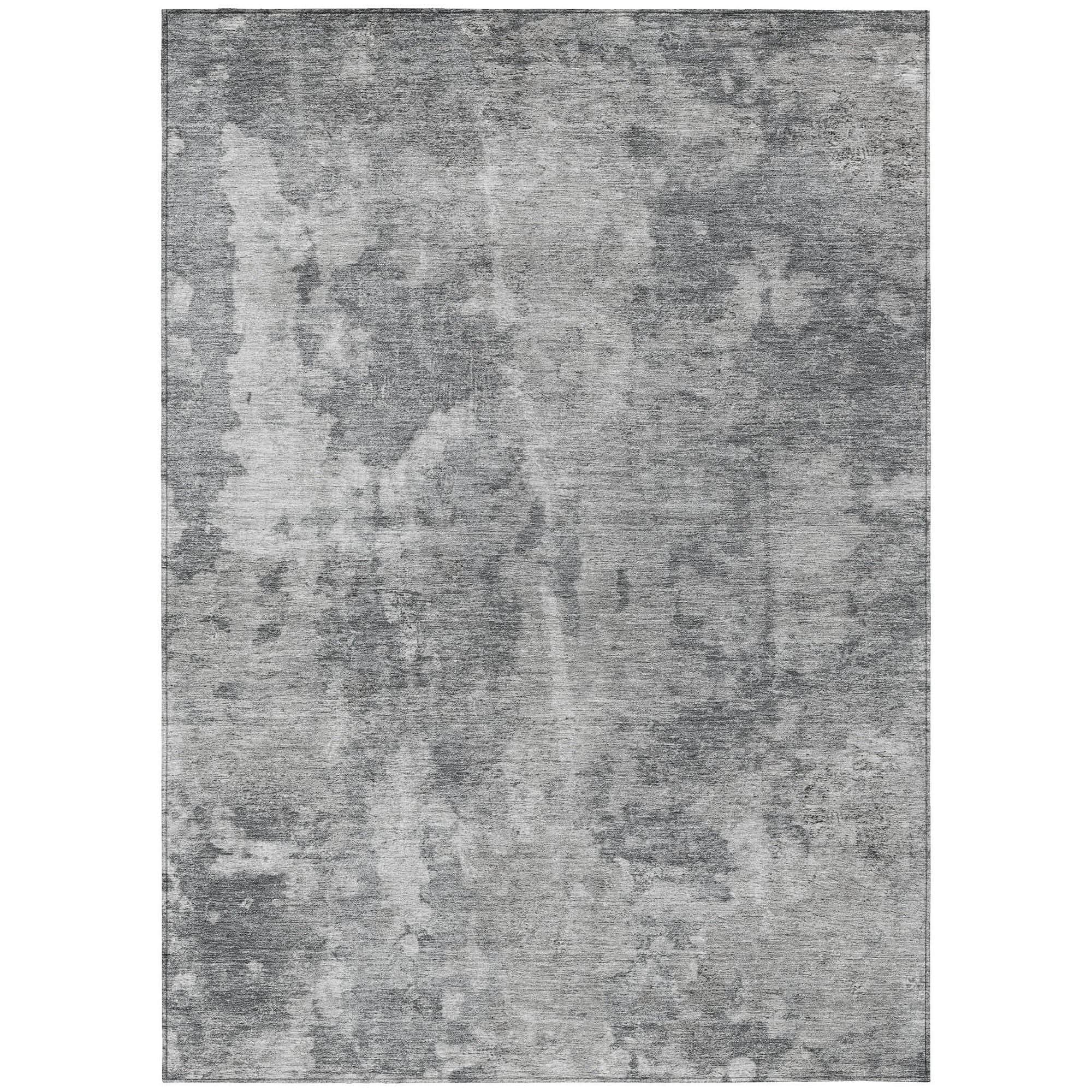 Machine Washable Gray Rug - Indoor / Outdoor - Kids / Pet Friendly Modern Print Rug