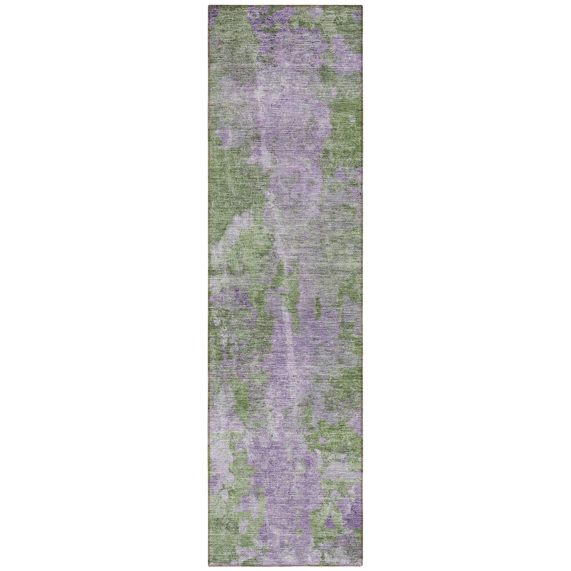 Machine Washable Green Rug - Indoor / Outdoor - Kids / Pet Friendly Modern Print Rug