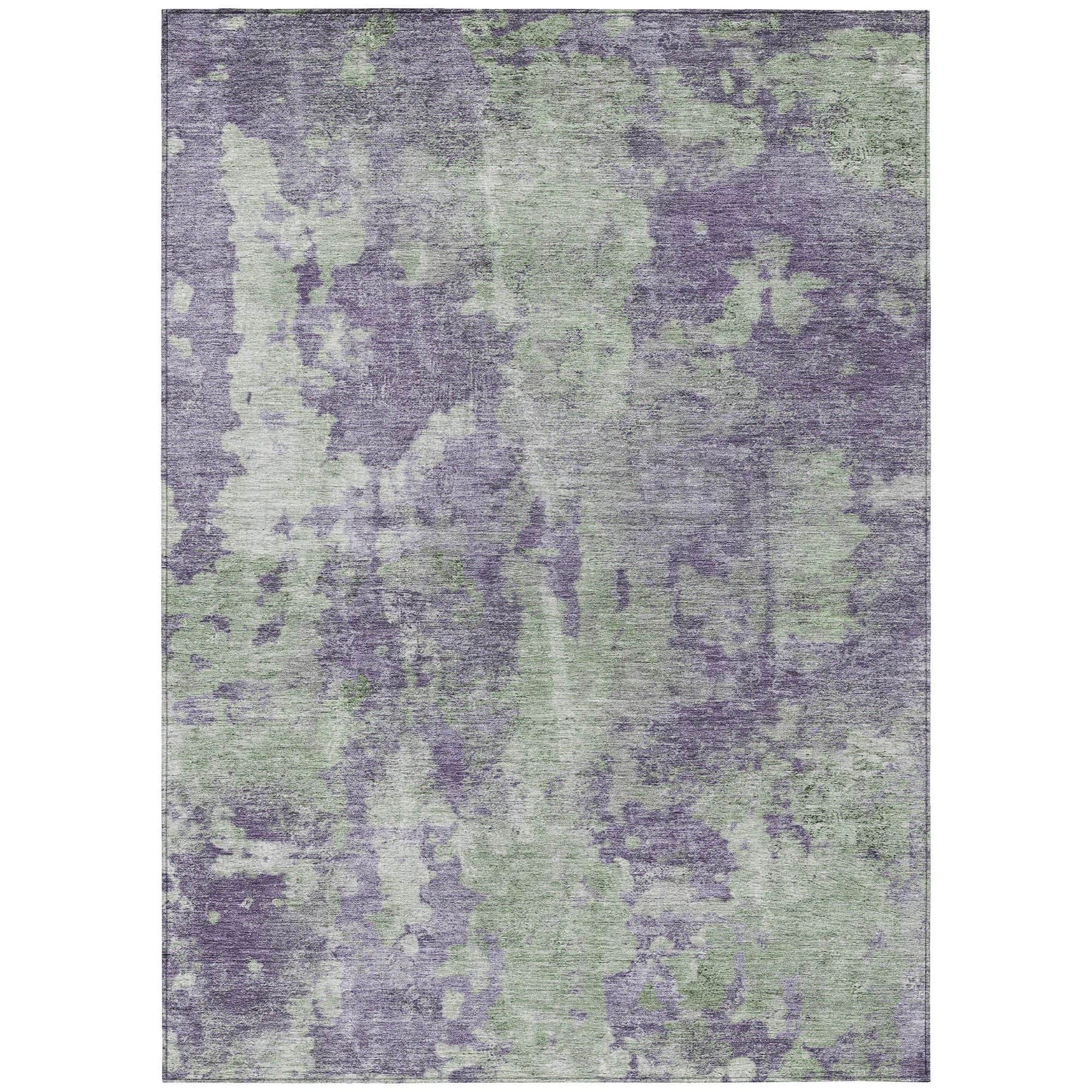 Machine Washable Purple Rug - Indoor / Outdoor - Kids / Pet Friendly Modern Print Rug