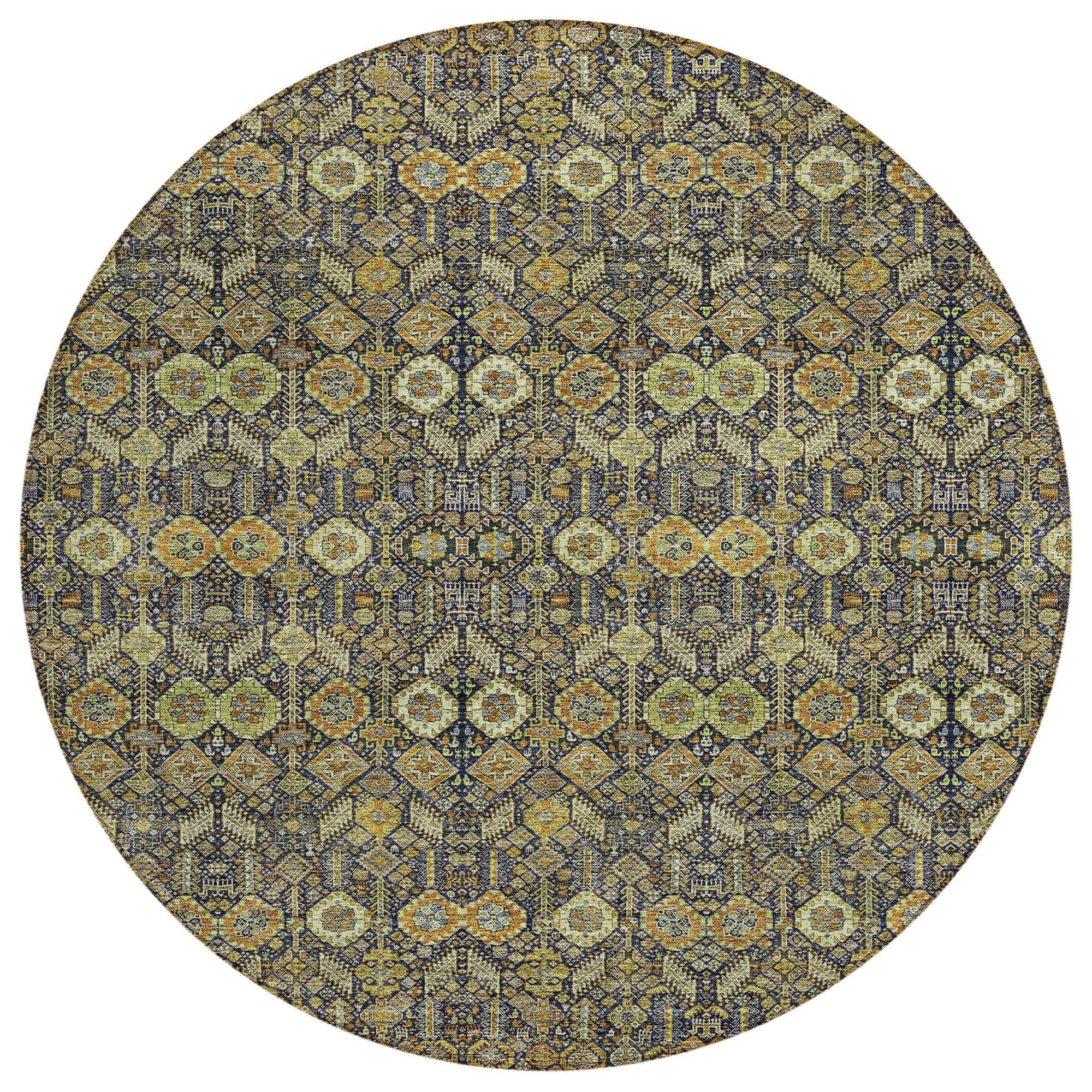 Machine Washable Paprika Orange Rug - Indoor / Outdoor - Kids / Pet Friendly Bohemian Print Rug