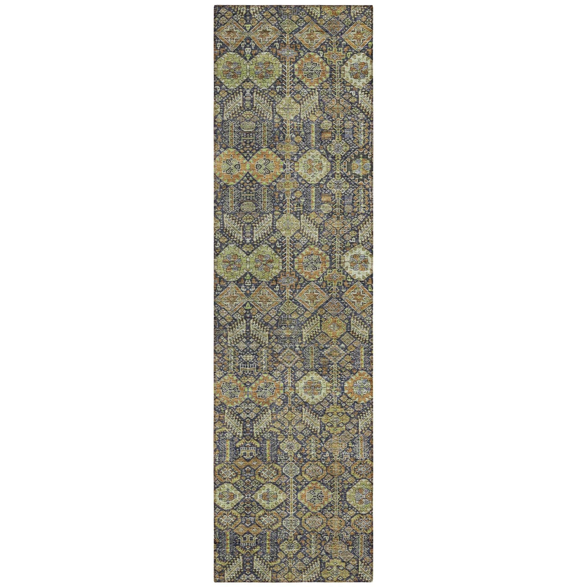 Machine Washable Paprika Orange Rug - Indoor / Outdoor - Kids / Pet Friendly Bohemian Print Rug