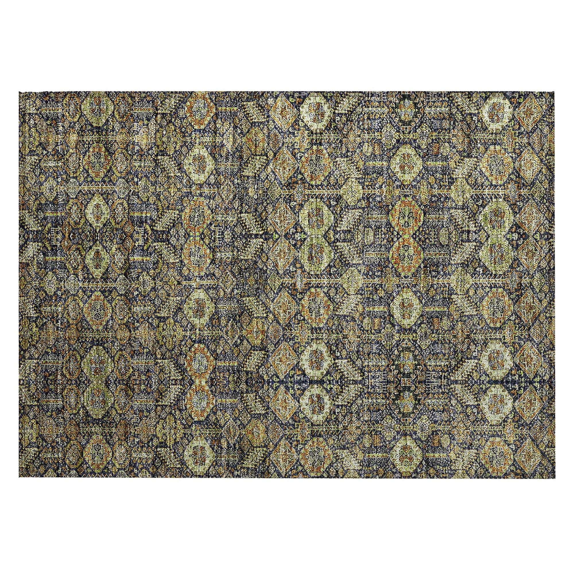 Machine Washable Paprika Orange Rug - Indoor / Outdoor - Kids / Pet Friendly Bohemian Print Rug