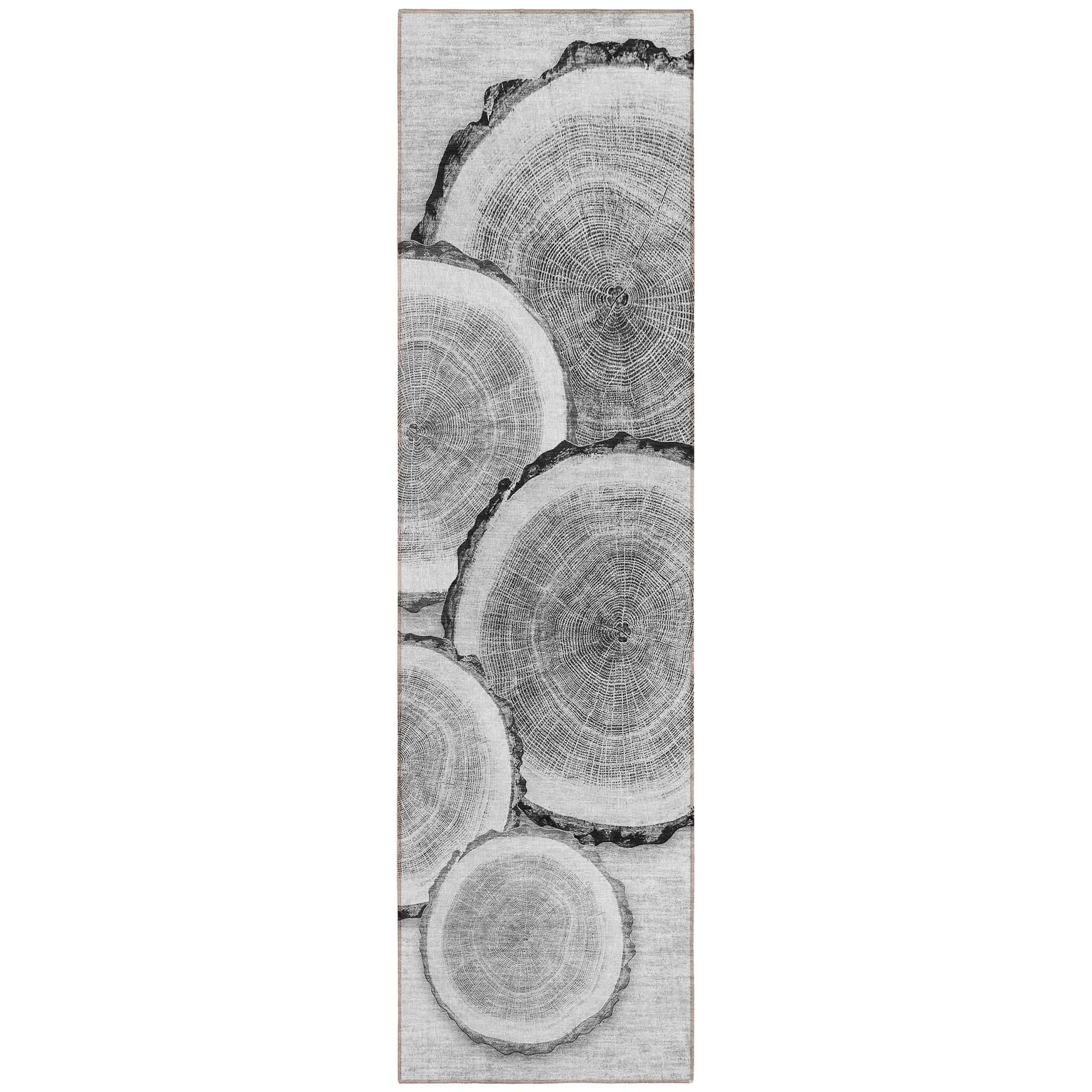 Machine Washable Gray Rug - Indoor / Outdoor - Kids / Pet Friendly Organic Print Rug