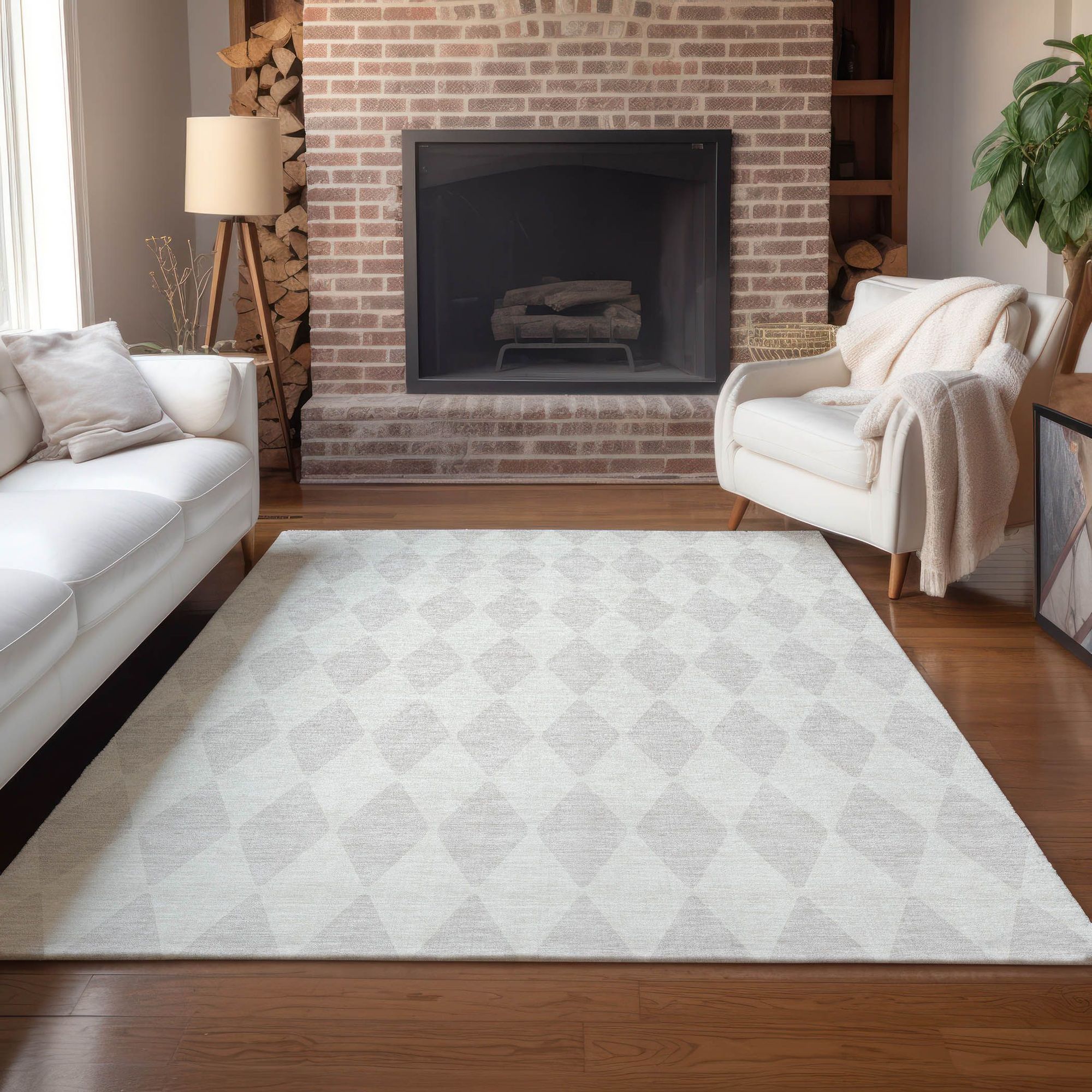 Machine Made ACN578 Ivory Rugs #color_ivory