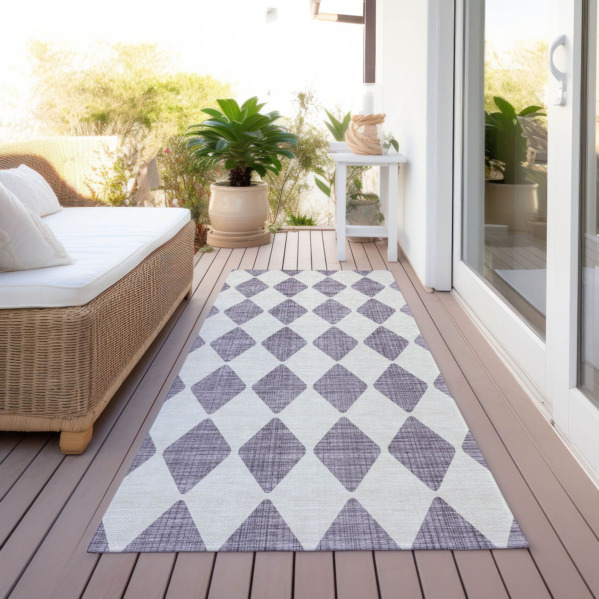 Machine Made ACN578 Purple Rugs #color_purple