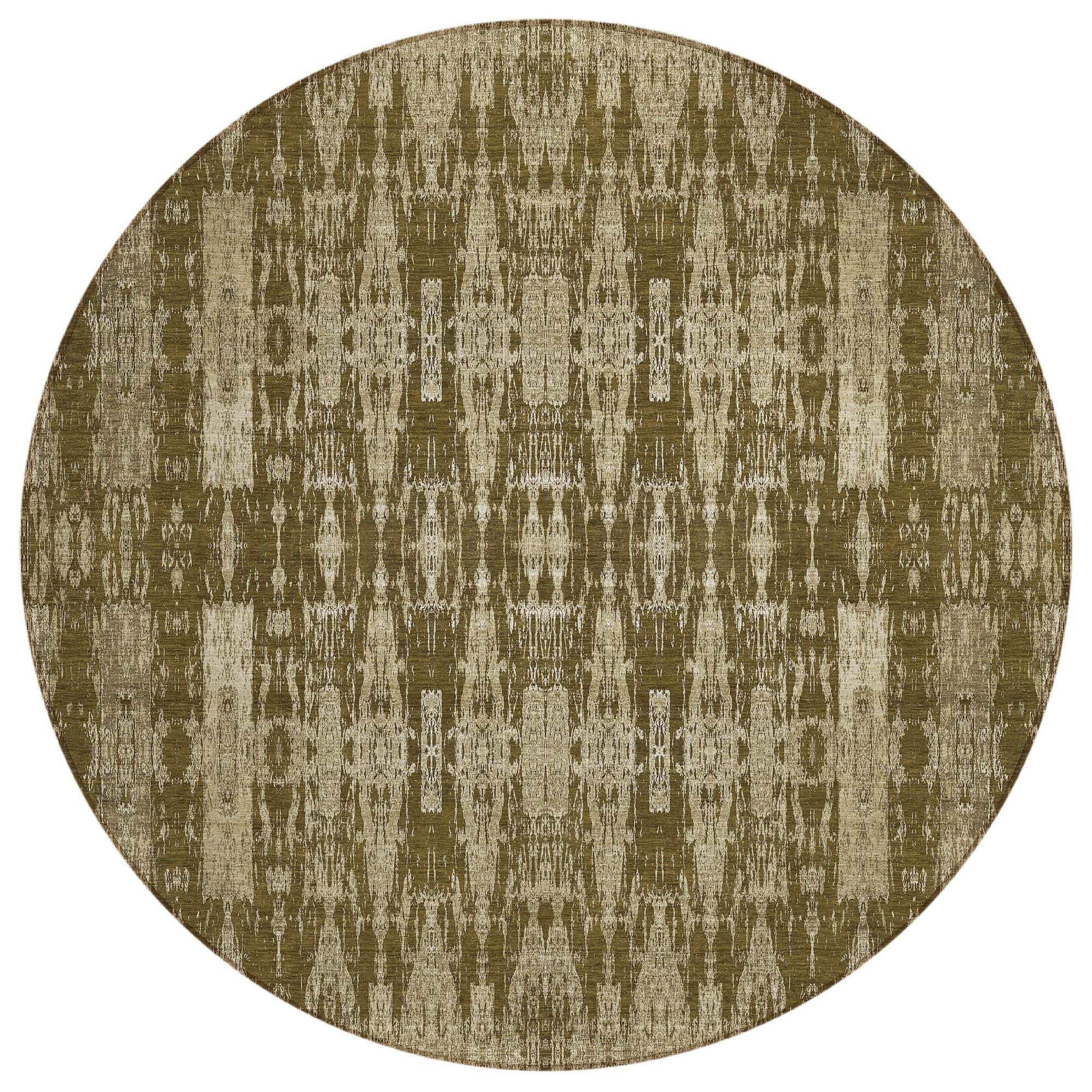Machine Washable Chocolate Brown Rug - Indoor / Outdoor - Kids / Pet Friendly Moroccan Print Rug