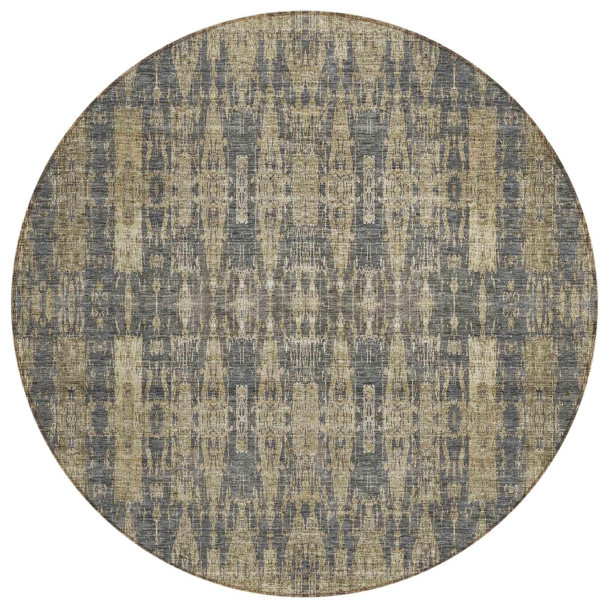 Machine Washable Gray Rug - Indoor / Outdoor - Kids / Pet Friendly Moroccan Print Rug