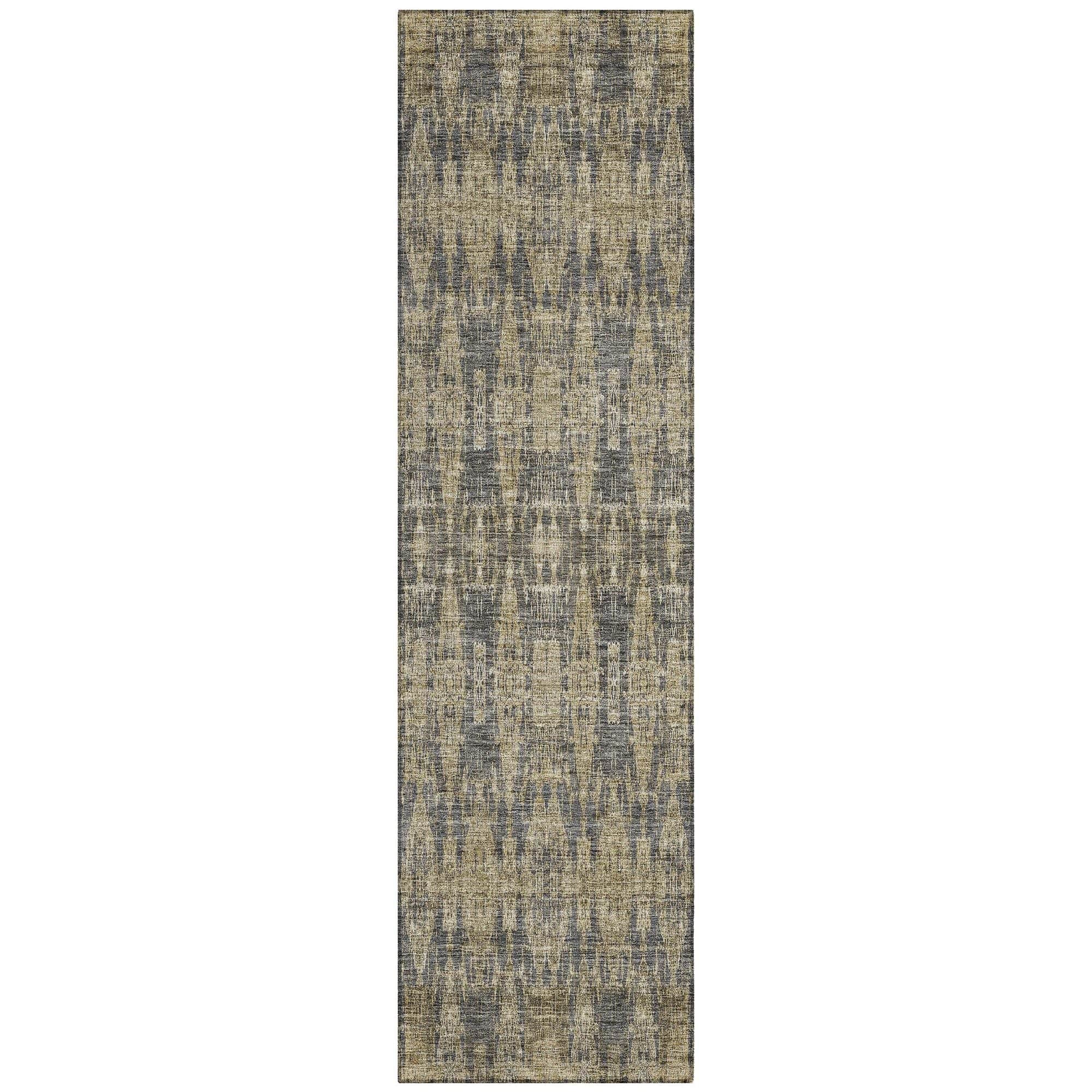 Machine Washable Gray Rug - Indoor / Outdoor - Kids / Pet Friendly Moroccan Print Rug