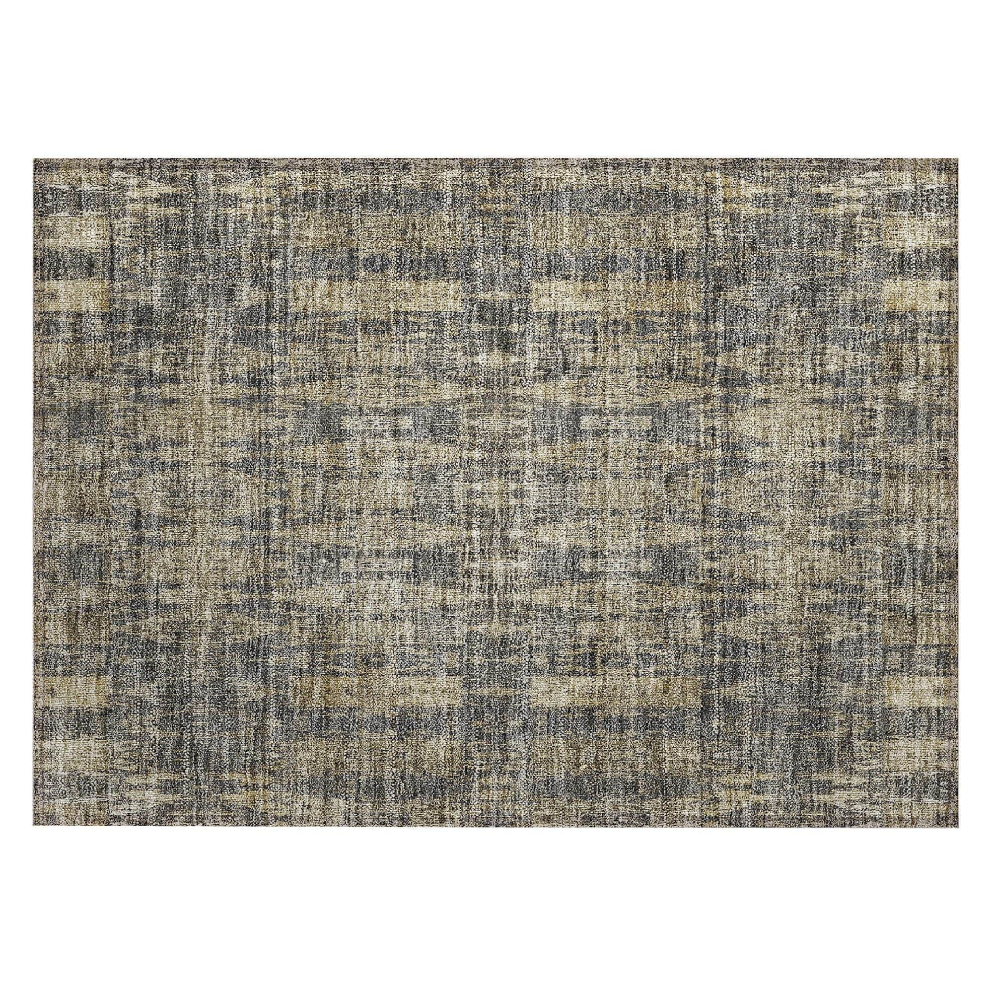 Machine Washable Gray Rug - Indoor / Outdoor - Kids / Pet Friendly Moroccan Print Rug