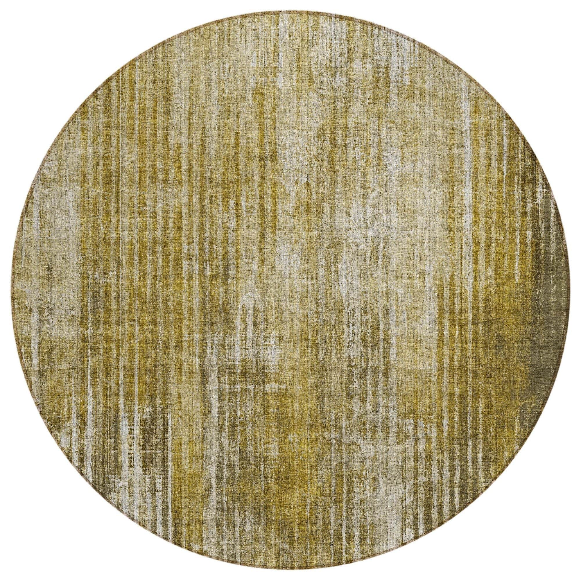 Machine Washable Brown Rug - Indoor / Outdoor - Kids / Pet Friendly Stripes Print Rug