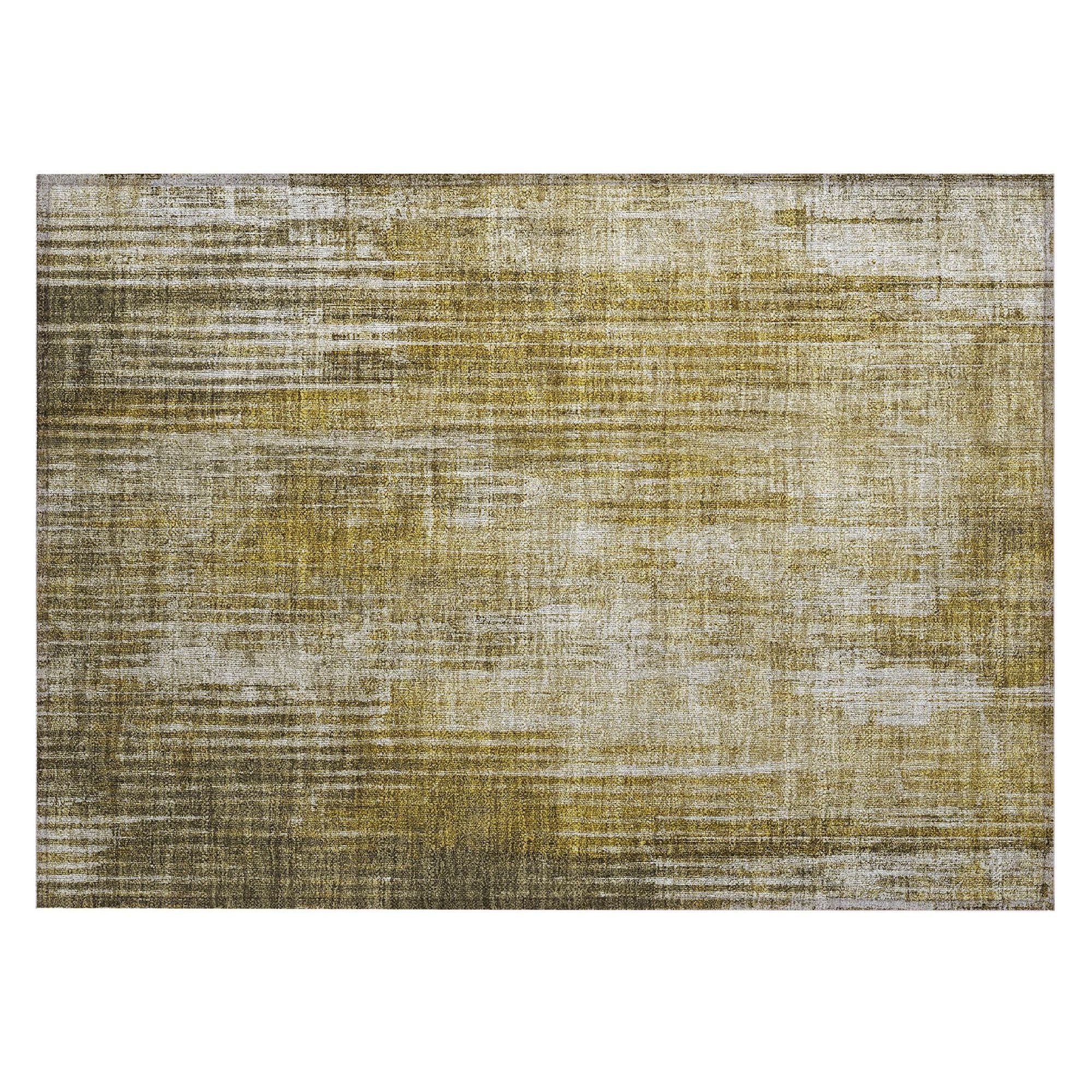 Machine Washable Brown Rug - Indoor / Outdoor - Kids / Pet Friendly Stripes Print Rug