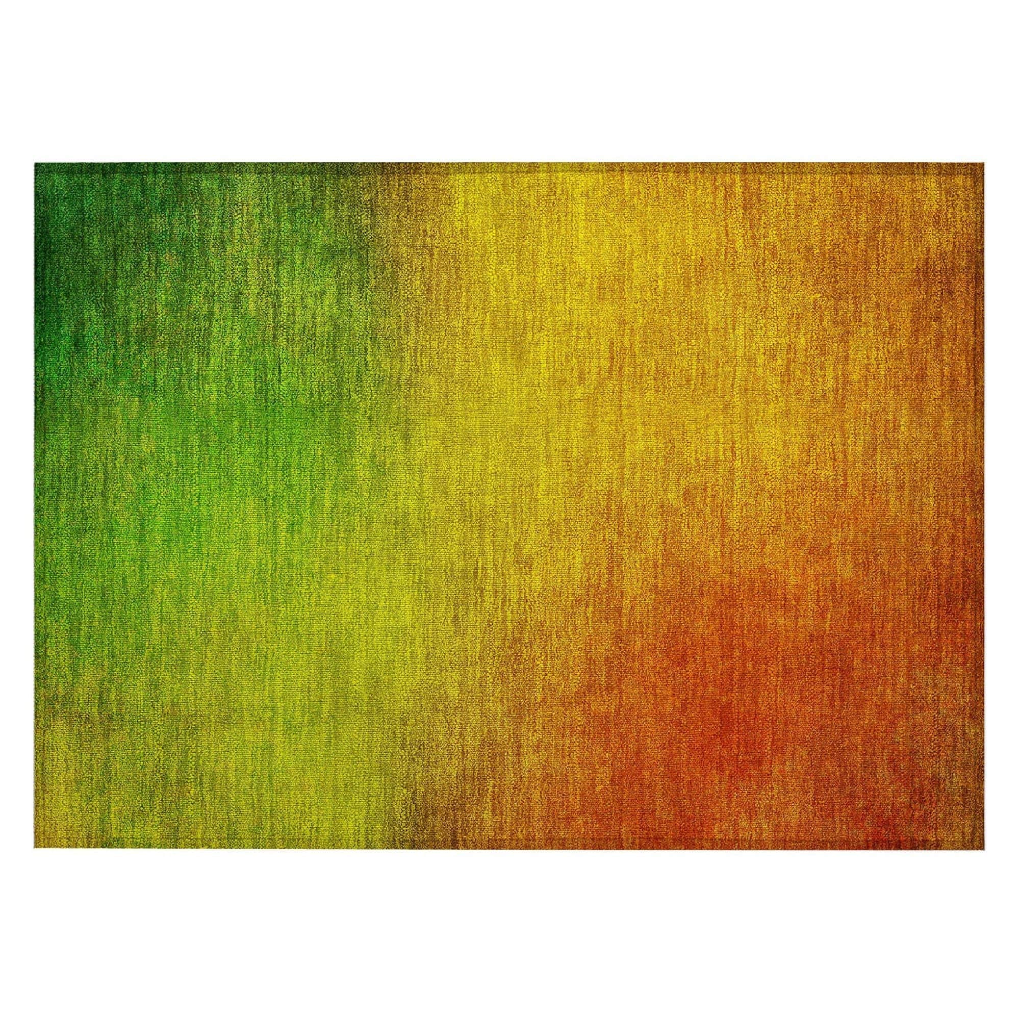 Machine Washable Terracotta Orange Rug - Indoor / Outdoor - Kids / Pet Friendly Ombre Print Rug