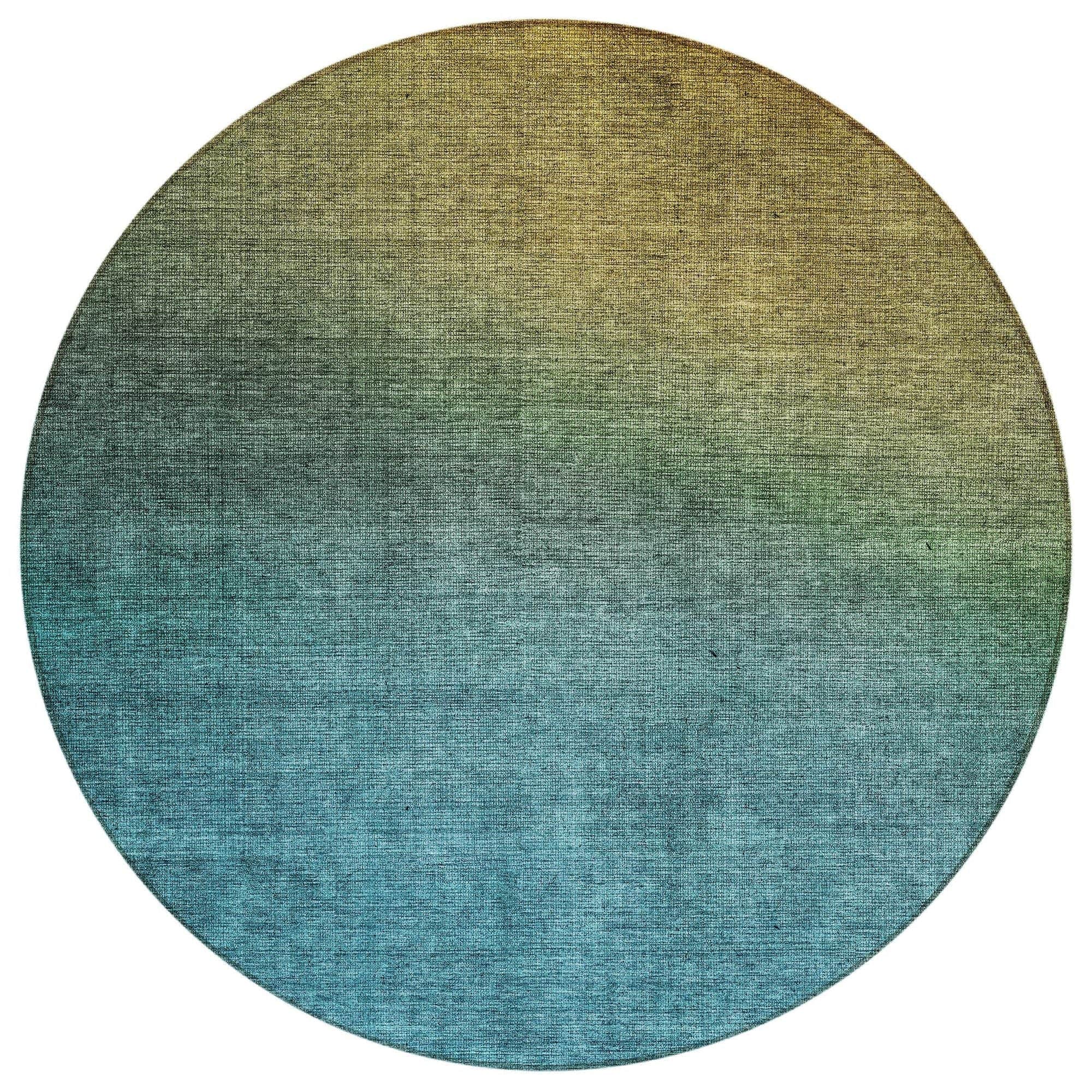 Machine Washable Brown Rug - Indoor / Outdoor - Kids / Pet Friendly Circles Print Rug