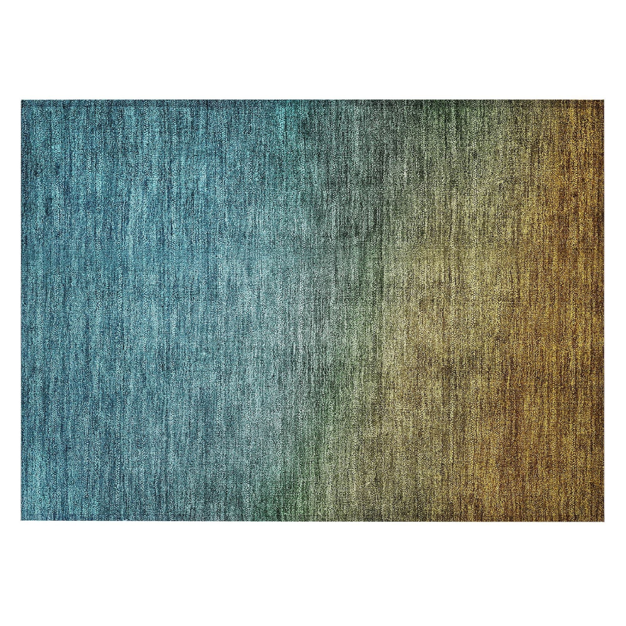 Machine Washable Brown Rug - Indoor / Outdoor - Kids / Pet Friendly Circles Print Rug
