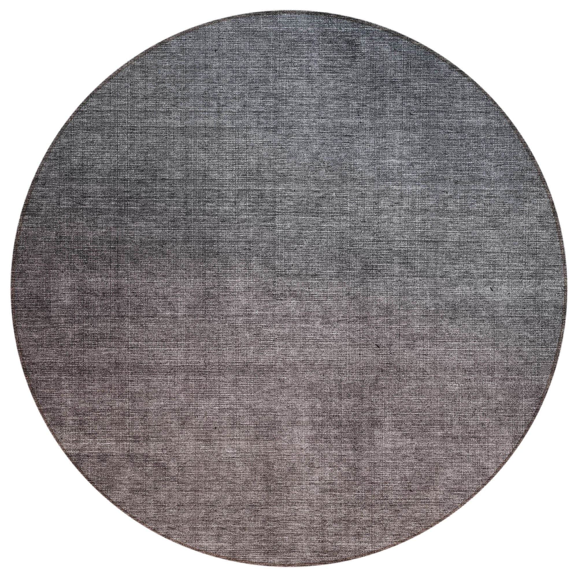 Machine Washable Gray Rug - Indoor / Outdoor - Kids / Pet Friendly Circles Print Rug