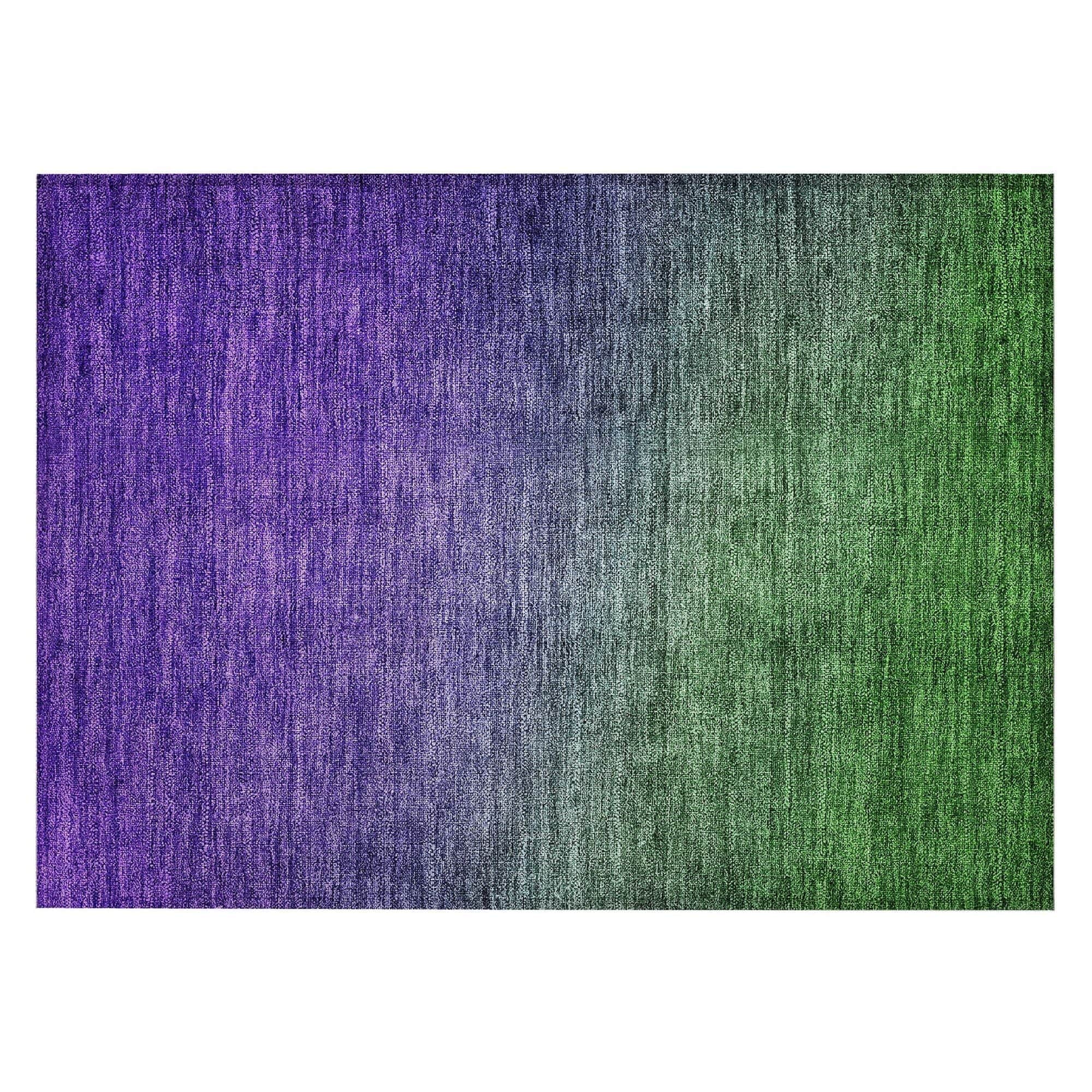 Machine Washable Green Rug - Indoor / Outdoor - Kids / Pet Friendly Circles Print Rug