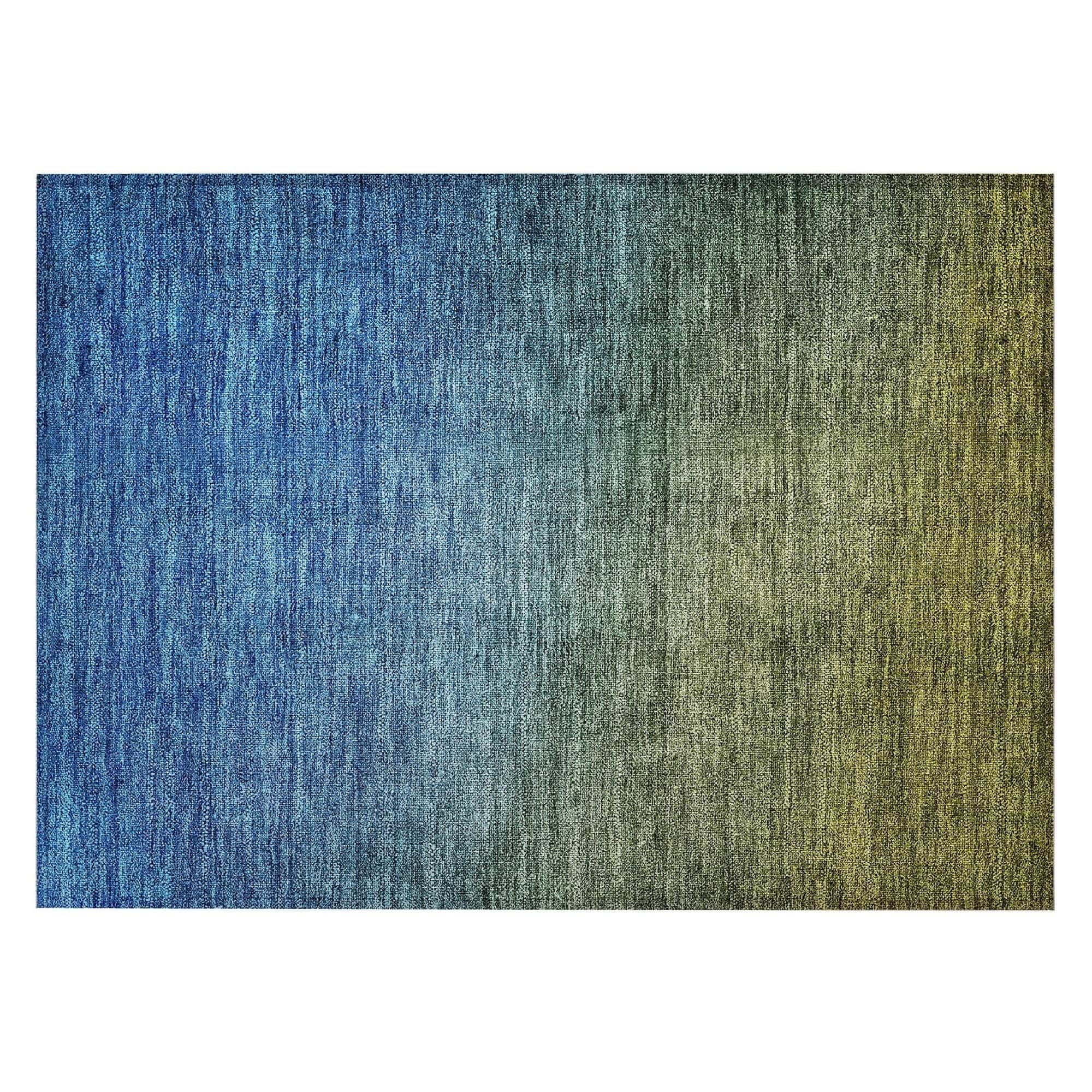 Machine Washable Olive Green Rug - Indoor / Outdoor - Kids / Pet Friendly Circles Print Rug