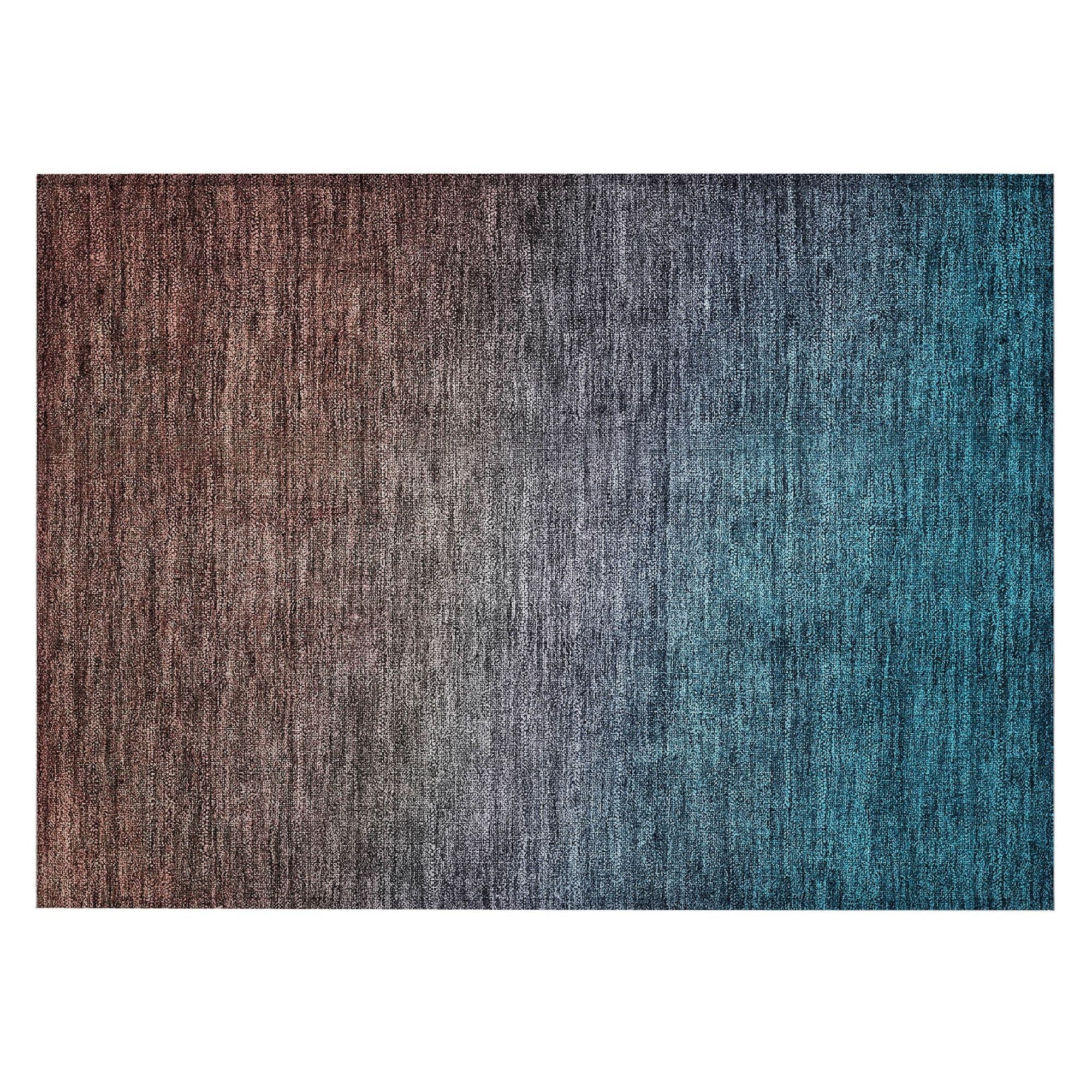 Machine Washable Teal Rug - Indoor / Outdoor - Kids / Pet Friendly Circles Print Rug