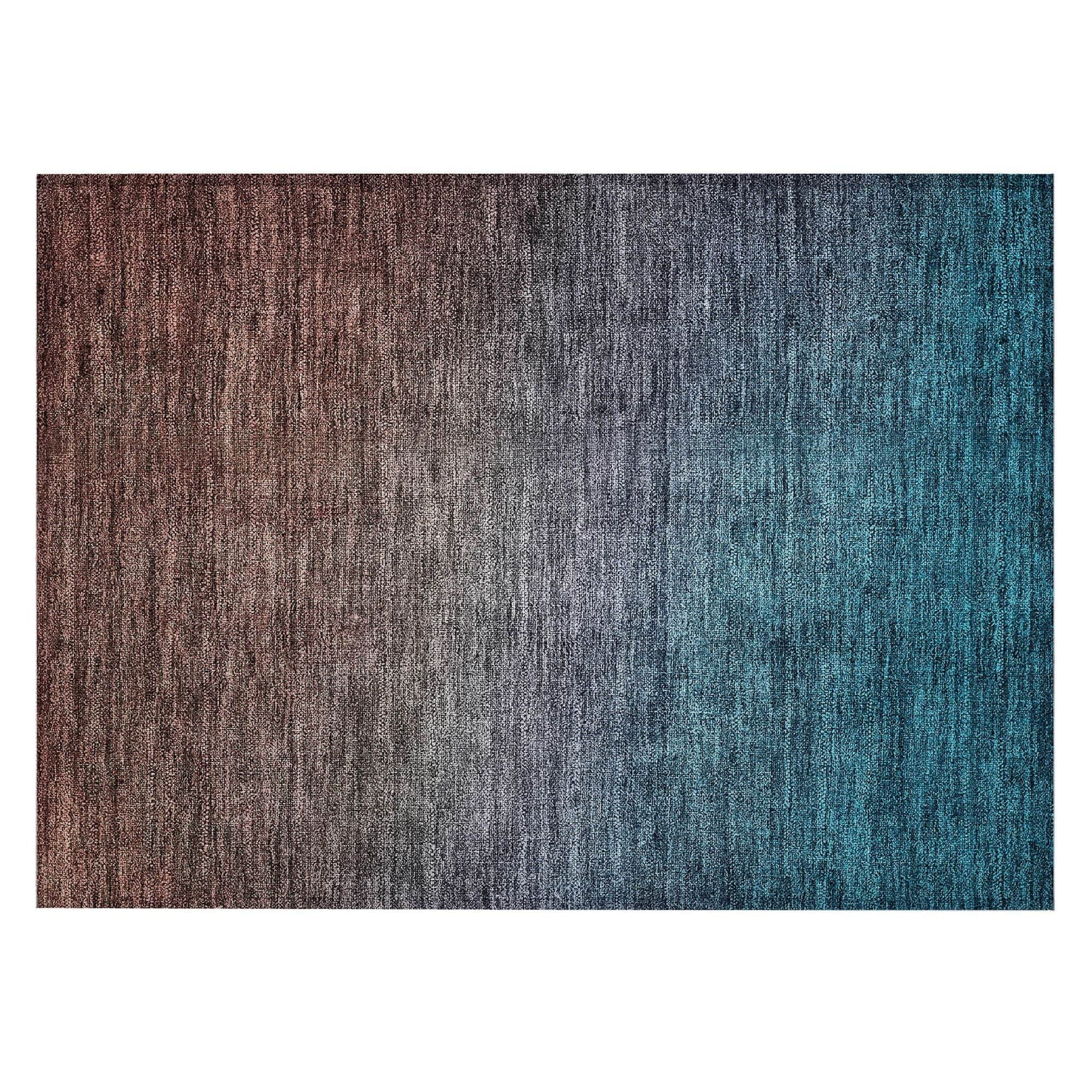 Machine Washable Teal Rug - Indoor / Outdoor - Kids / Pet Friendly Circles Print Rug