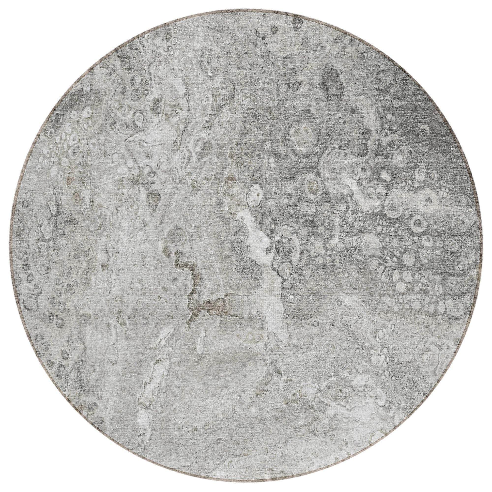 Machine Washable Silver Gray Rug - Indoor / Outdoor - Kids / Pet Friendly Abstract Print Rug