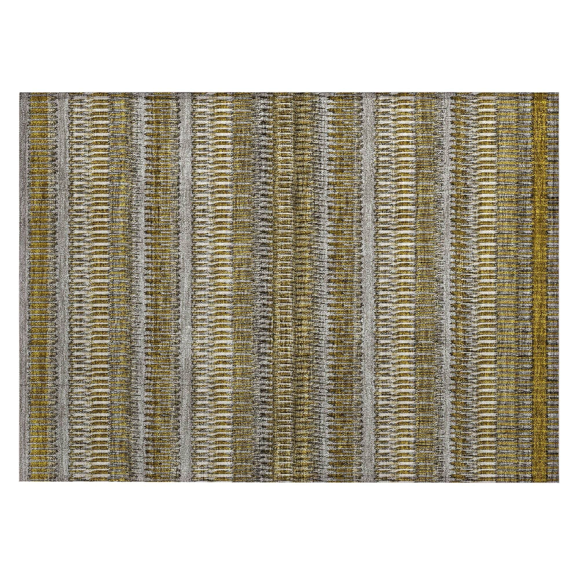 Machine Washable Coffee Brown Rug - Indoor / Outdoor - Kids / Pet Friendly Stripes Print Rug