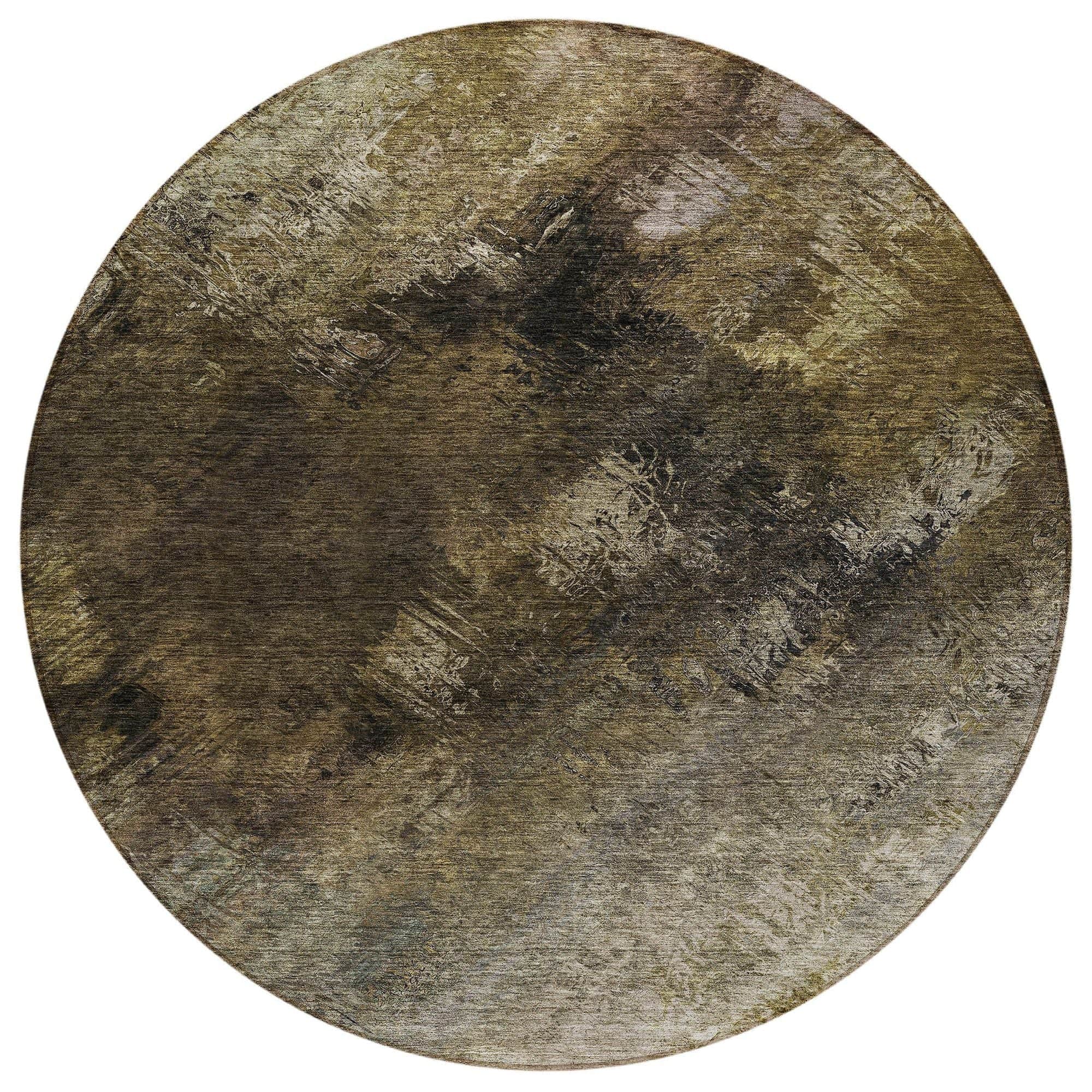 Machine Washable Chocolate Brown Rug - Indoor / Outdoor - Kids / Pet Friendly Modern Print Rug