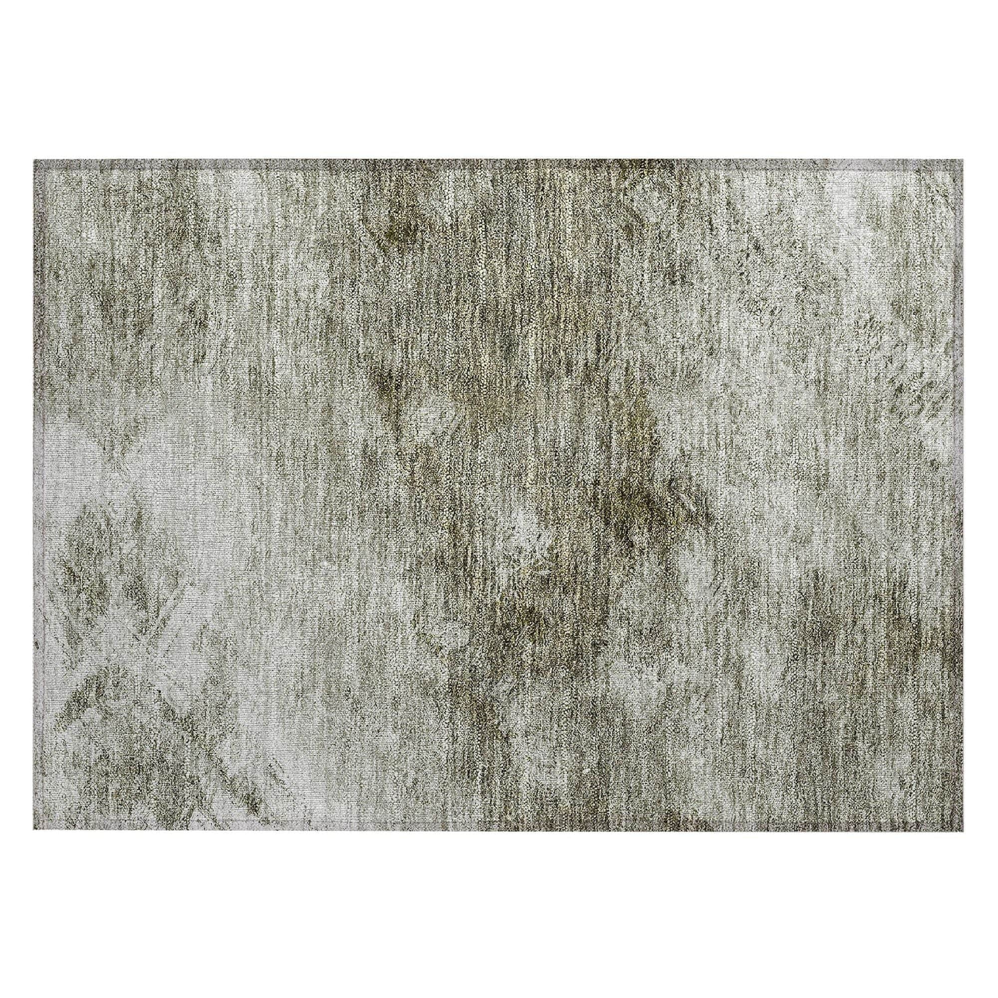 Machine Washable Taupe Brown Rug - Indoor / Outdoor - Kids / Pet Friendly Modern Print Rug