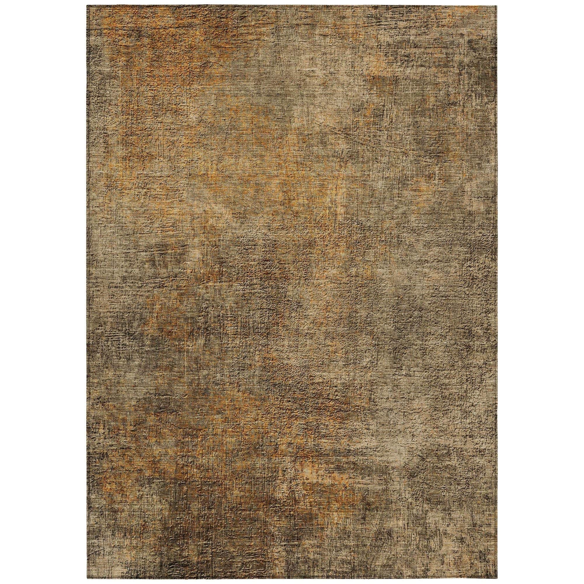 Machine Washable Brown Rug - Indoor / Outdoor - Kids / Pet Friendly Modern Print Rug