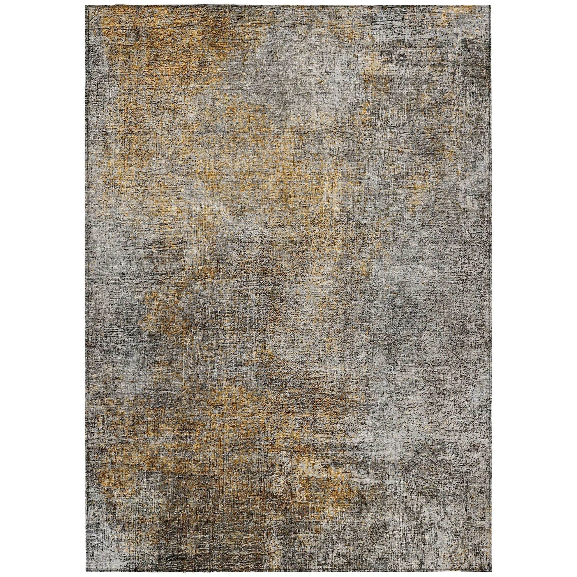Machine Washable Gray Rug - Indoor / Outdoor - Kids / Pet Friendly Modern Print Rug