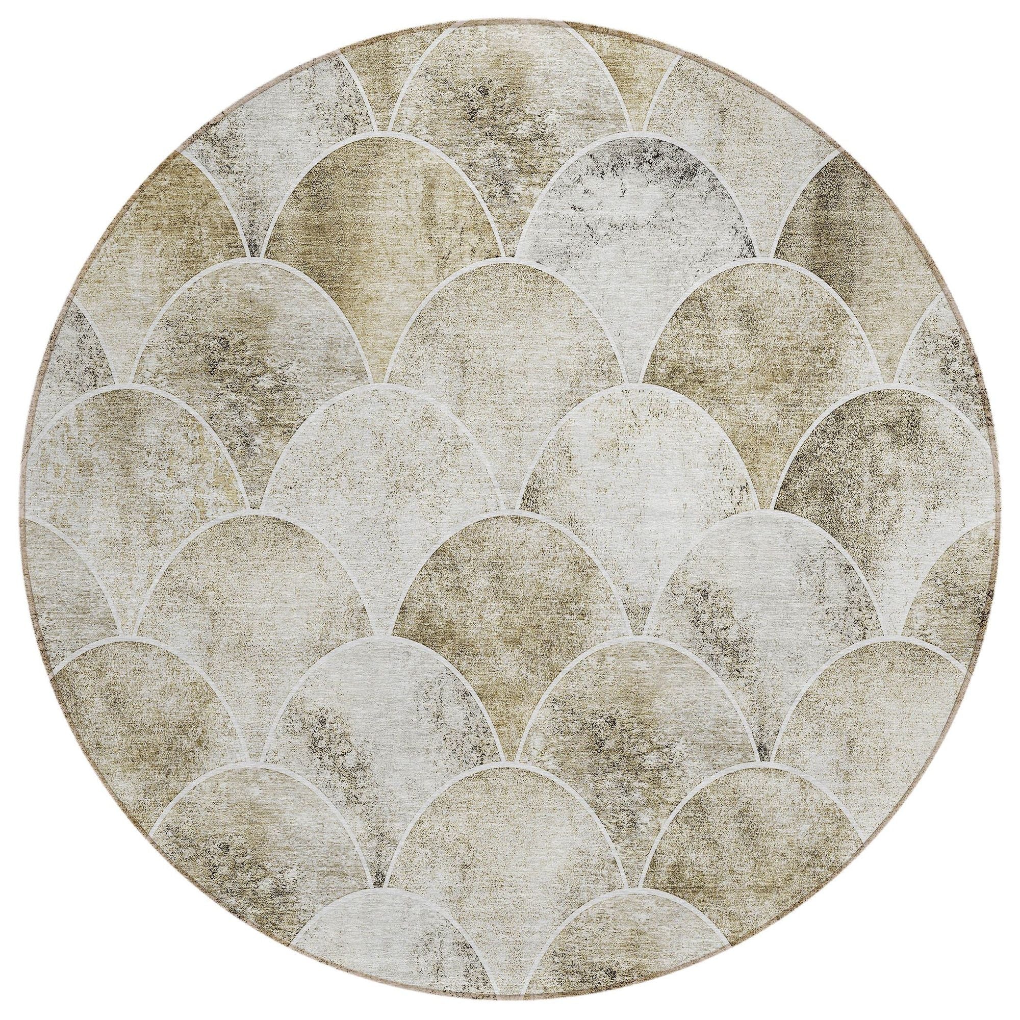 Machine Washable Beige Brown Rug - Indoor / Outdoor - Kids / Pet Friendly Modern Print Rug