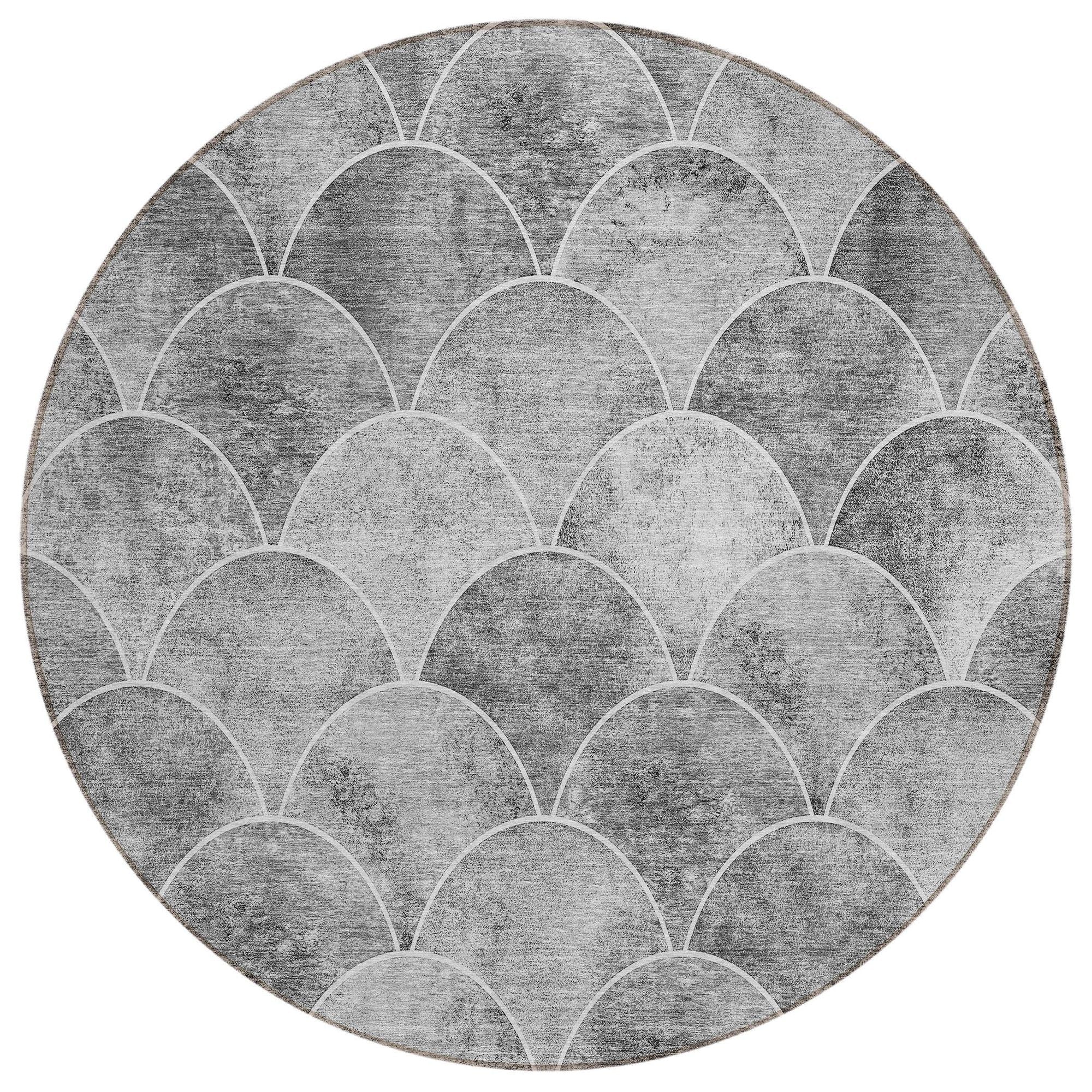 Machine Washable Gray Rug - Indoor / Outdoor - Kids / Pet Friendly Modern Print Rug