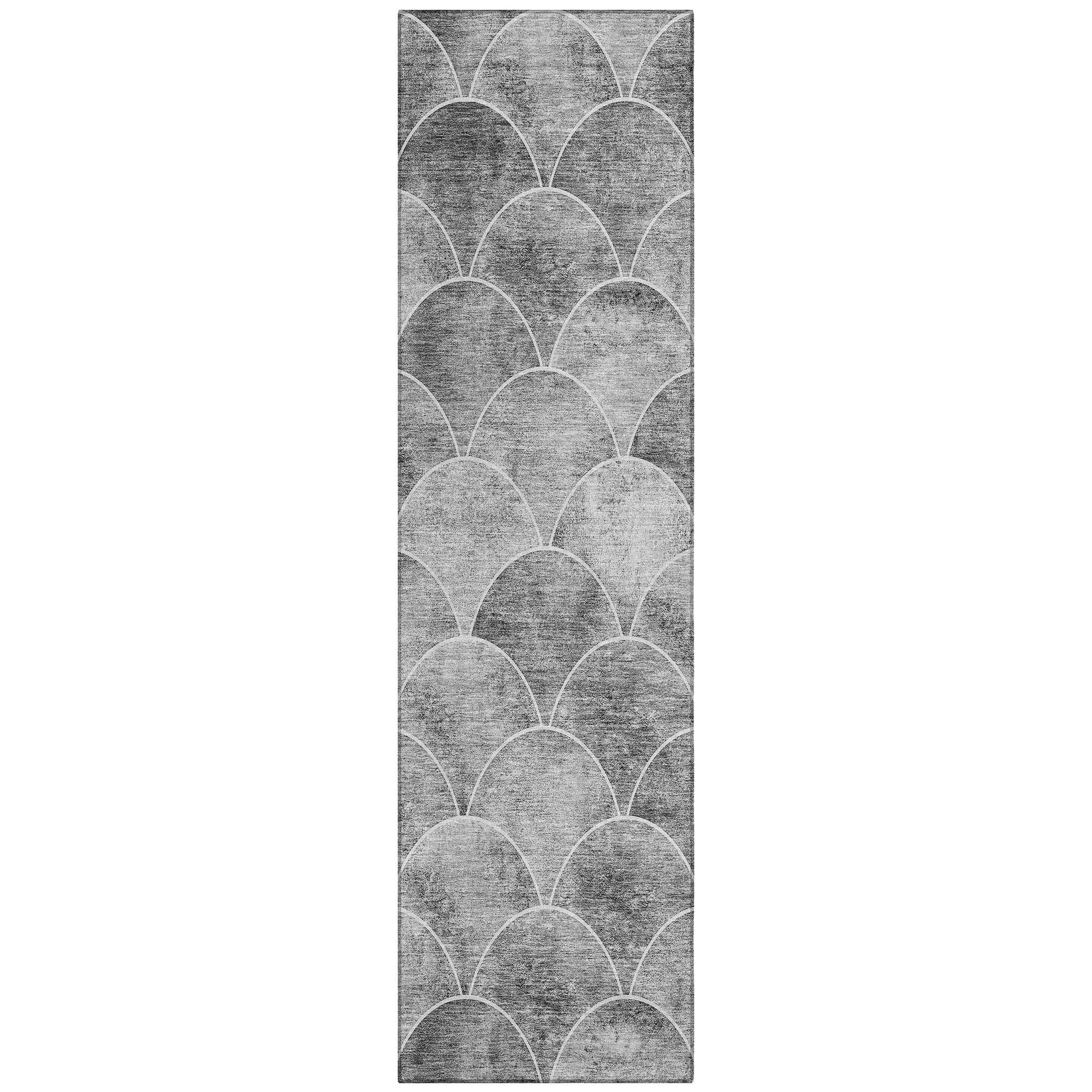 Machine Washable Gray Rug - Indoor / Outdoor - Kids / Pet Friendly Modern Print Rug