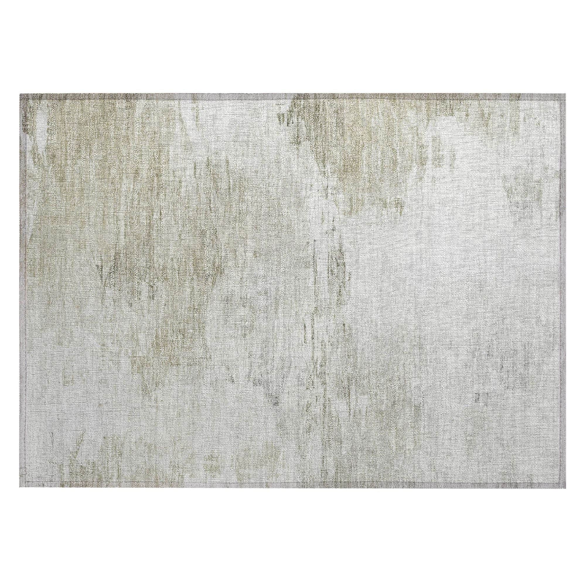 Machine Washable Ivory Rug - Indoor / Outdoor - Kids / Pet Friendly Modern Print Rug