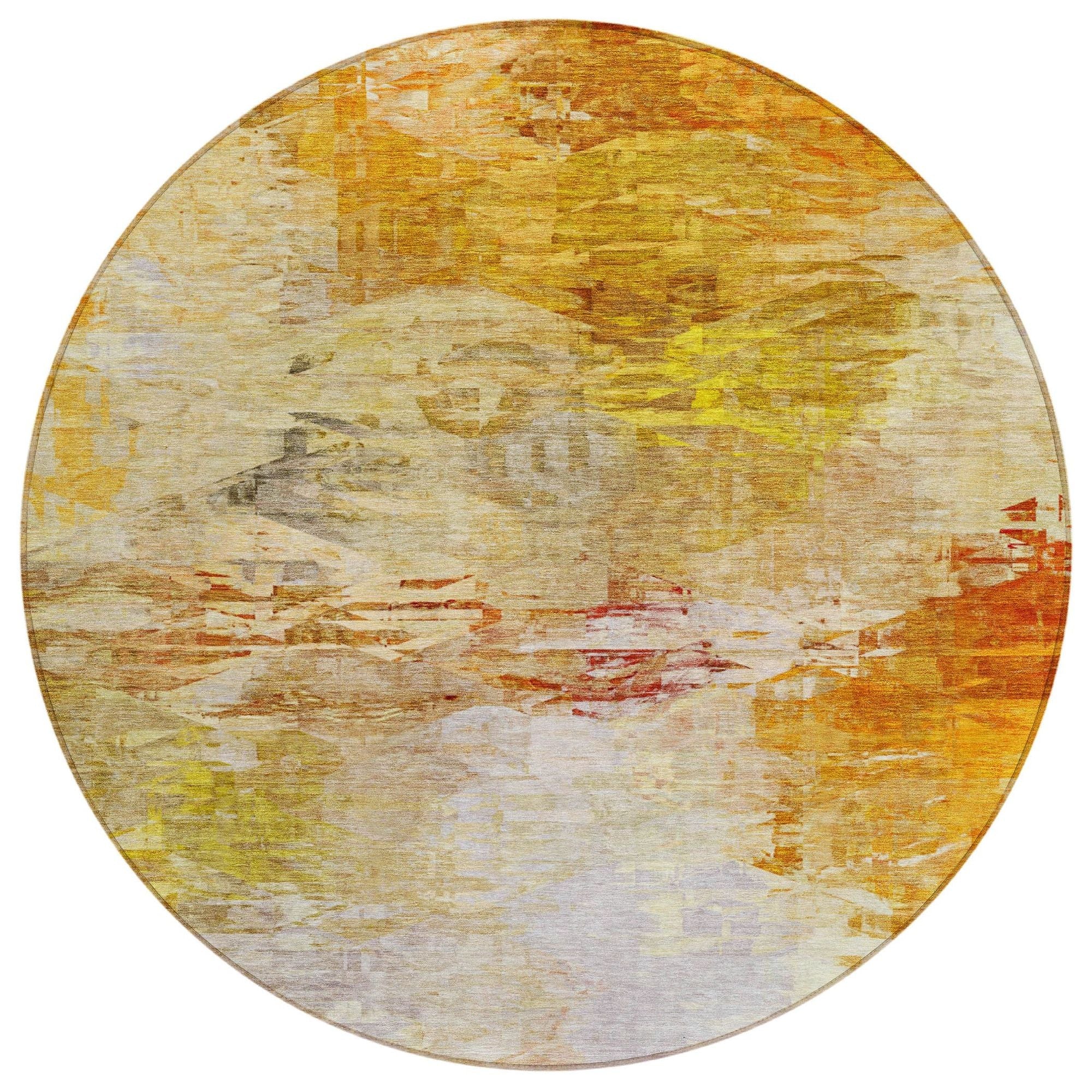 Machine Washable Paprika Orange Rug - Indoor / Outdoor - Kids / Pet Friendly Modern Print Rug