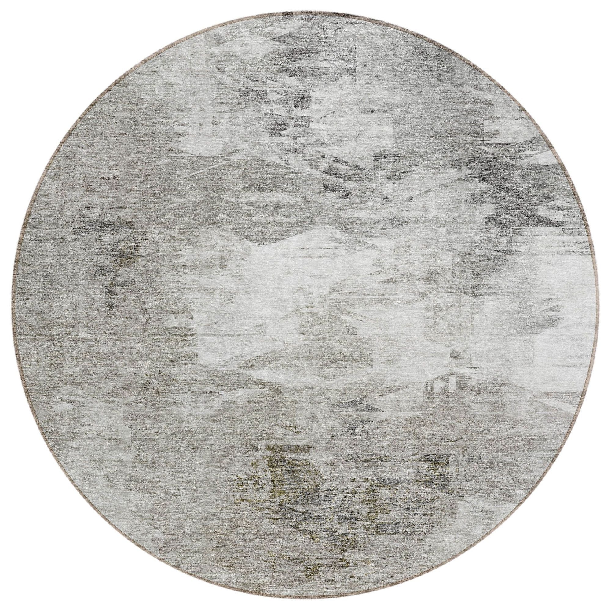 Machine Washable Beige Brown Rug - Indoor / Outdoor - Kids / Pet Friendly Abstract Print Rug