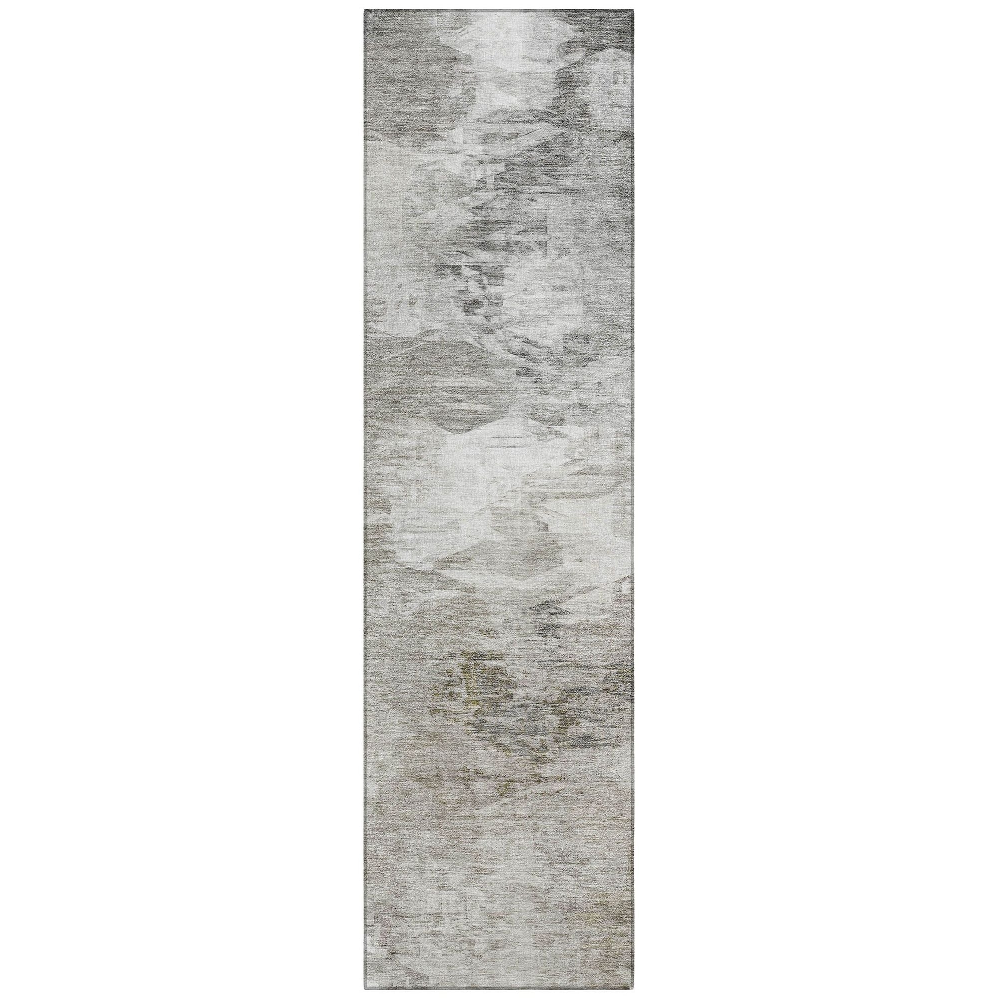 Machine Washable Beige Brown Rug - Indoor / Outdoor - Kids / Pet Friendly Abstract Print Rug