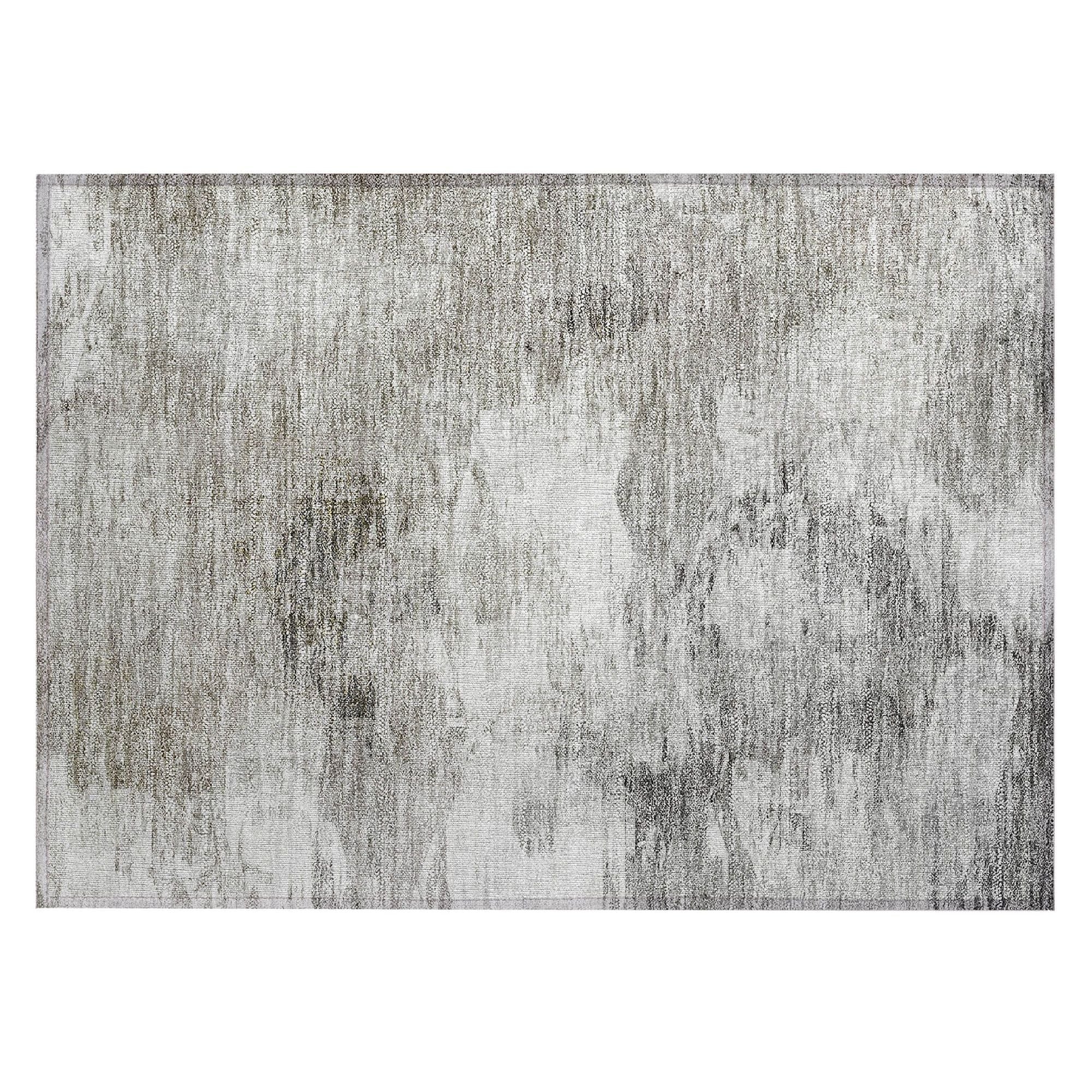 Machine Washable Beige Brown Rug - Indoor / Outdoor - Kids / Pet Friendly Abstract Print Rug