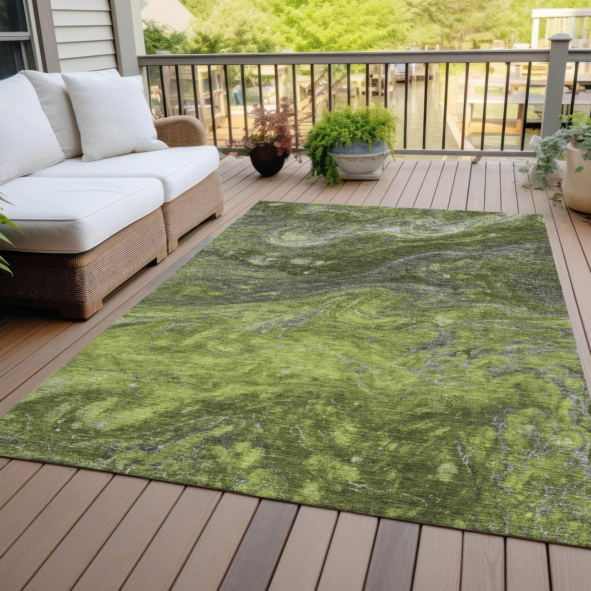 Machine Made ACN599 Green Rugs