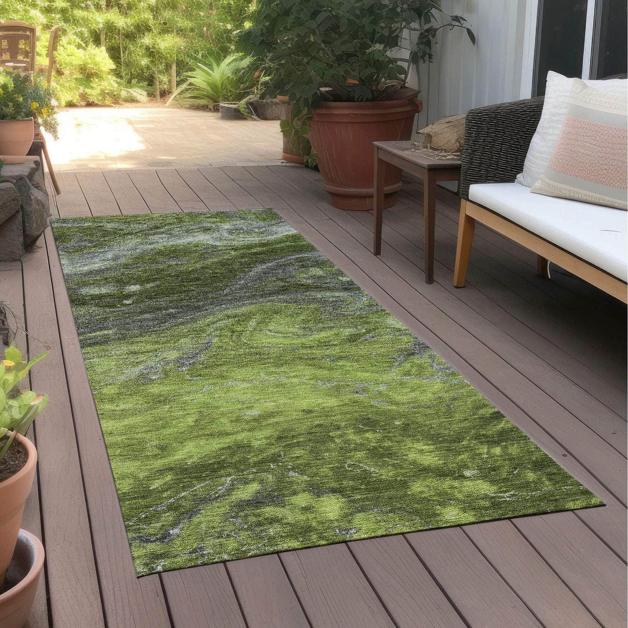 Machine Made ACN599 Green Rugs
