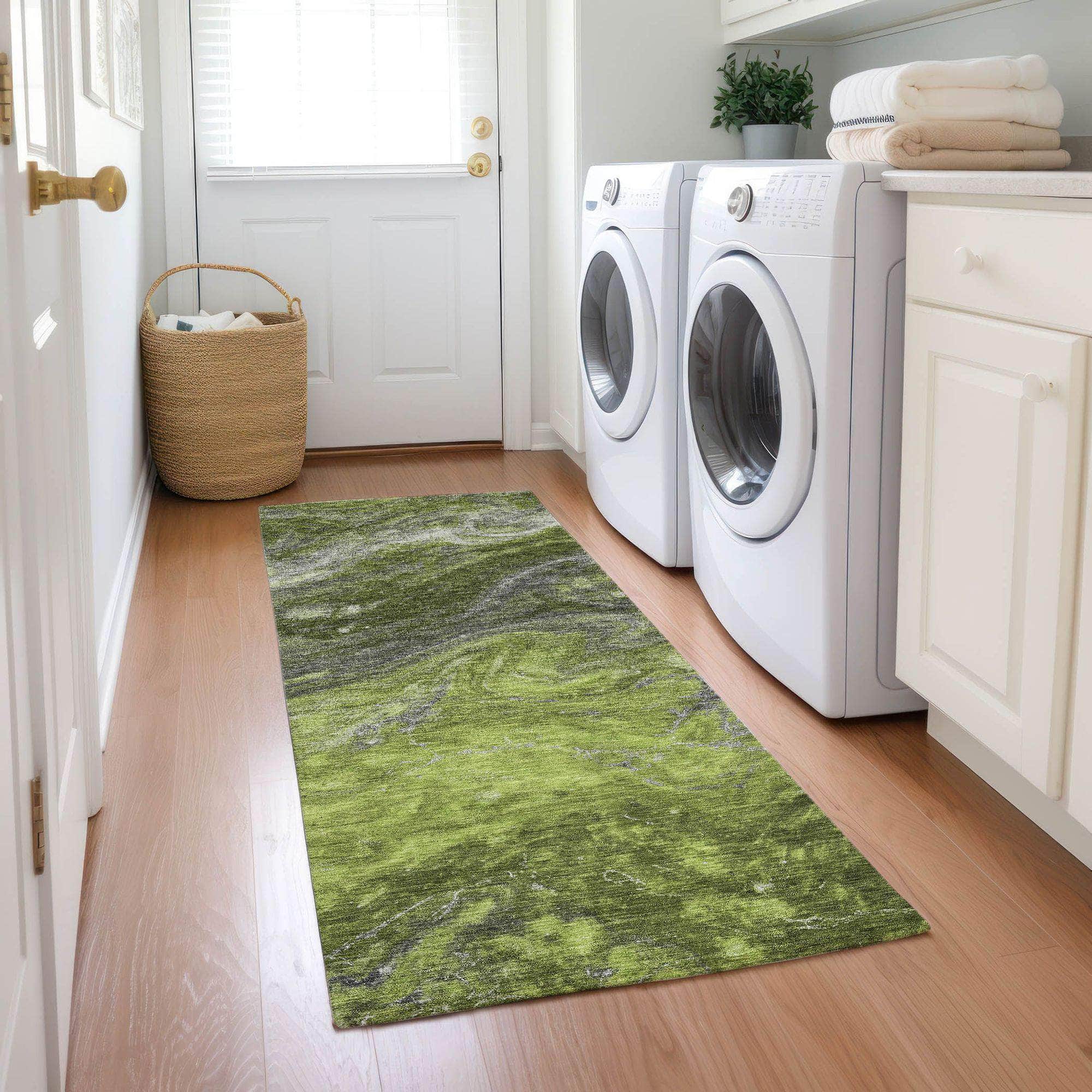 Machine Made ACN599 Green Rugs