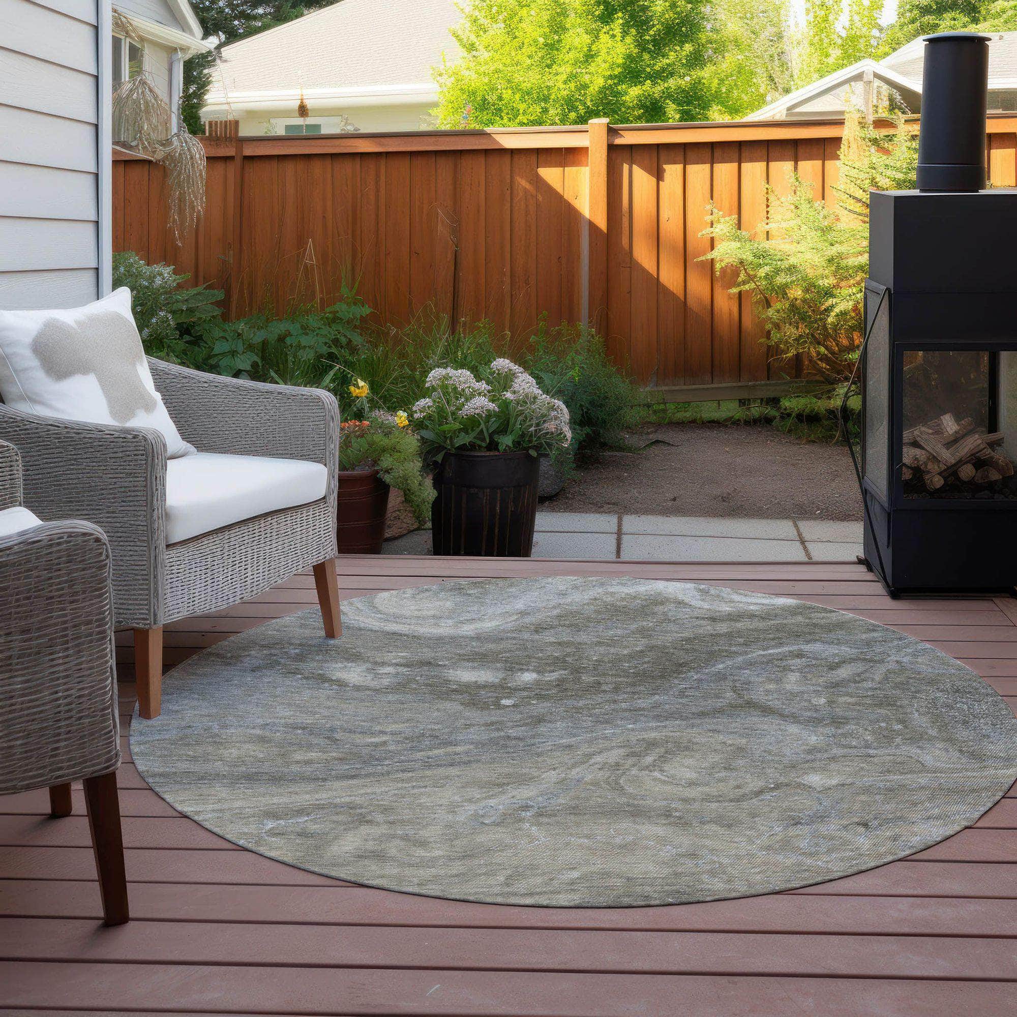 Machine Made ACN599 Taupe Brown Rugs