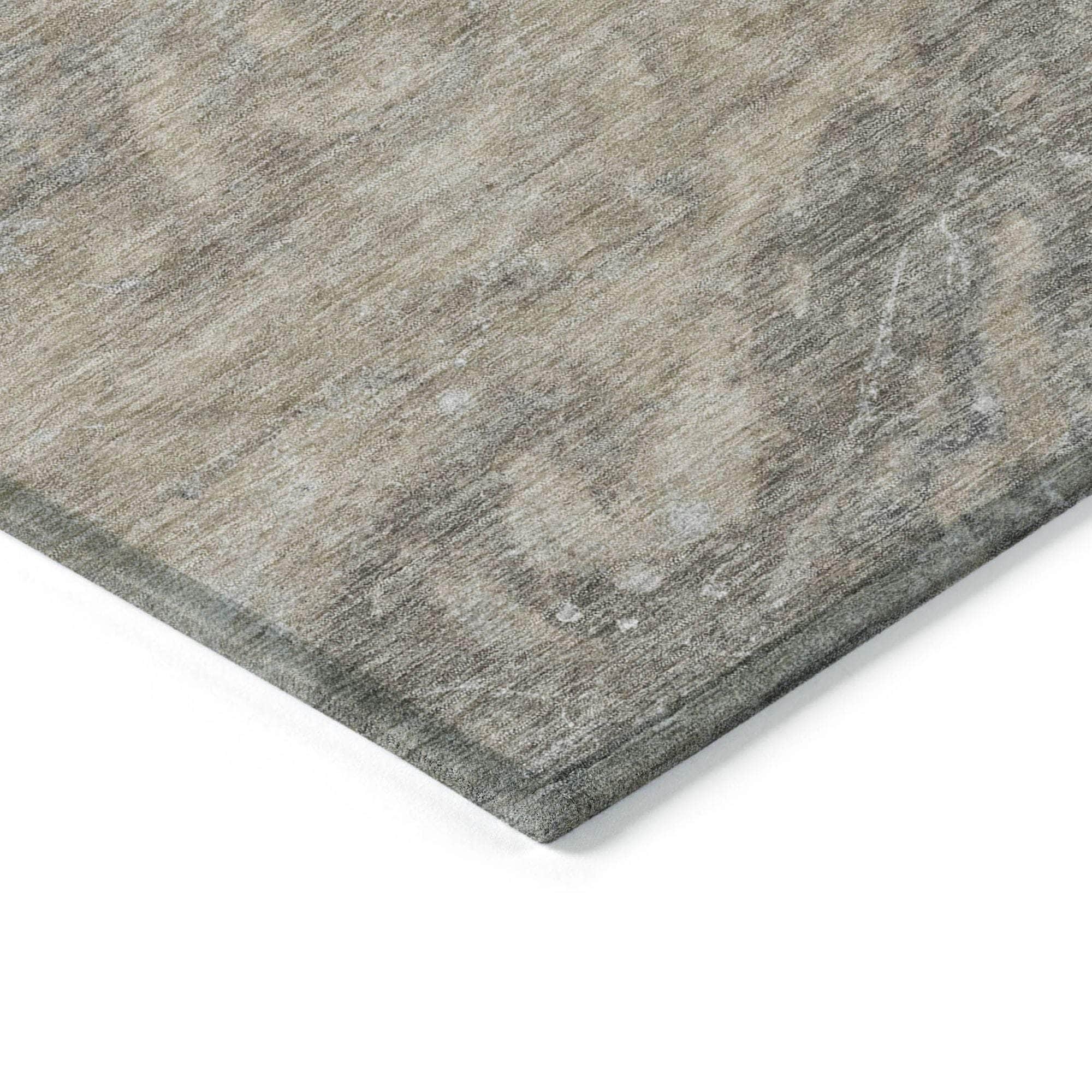 Machine Made ACN599 Taupe Brown Rugs