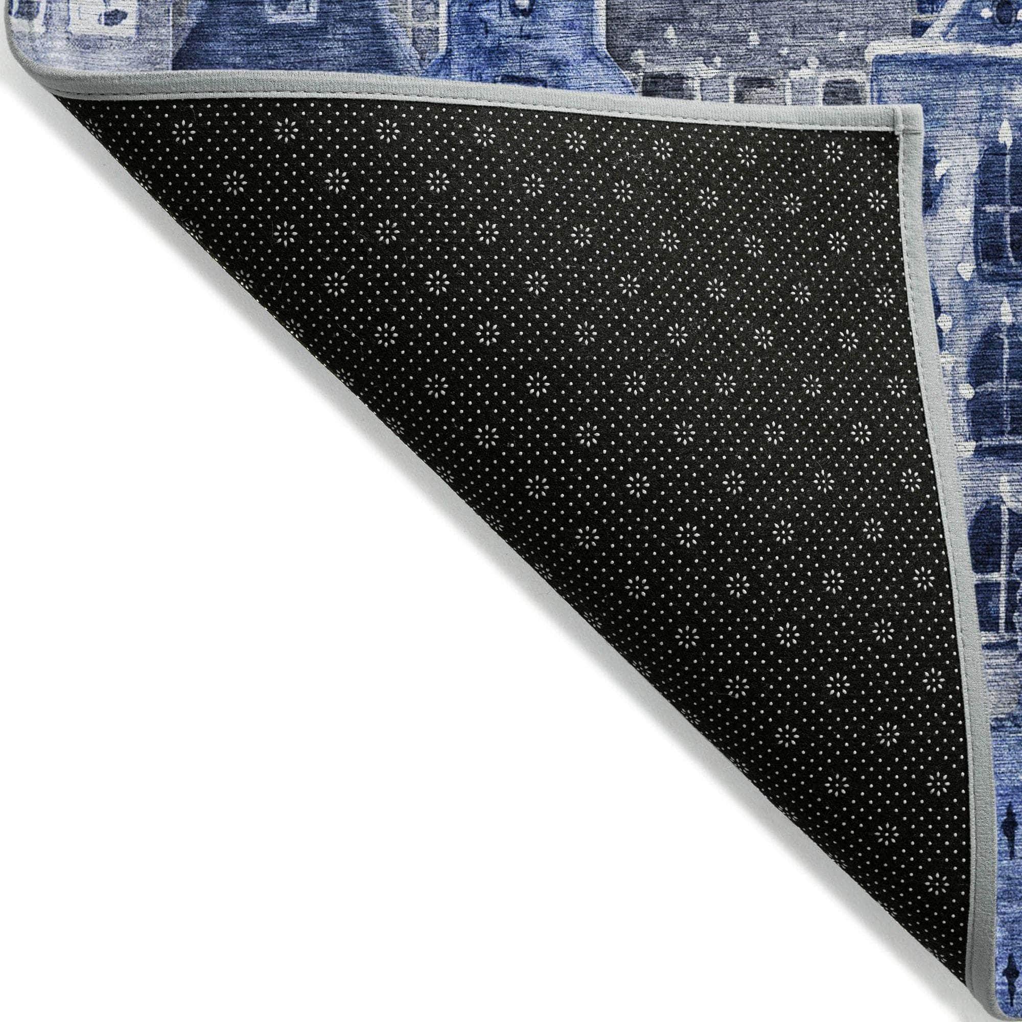 Machine Made ACN600 Blue Rugs
